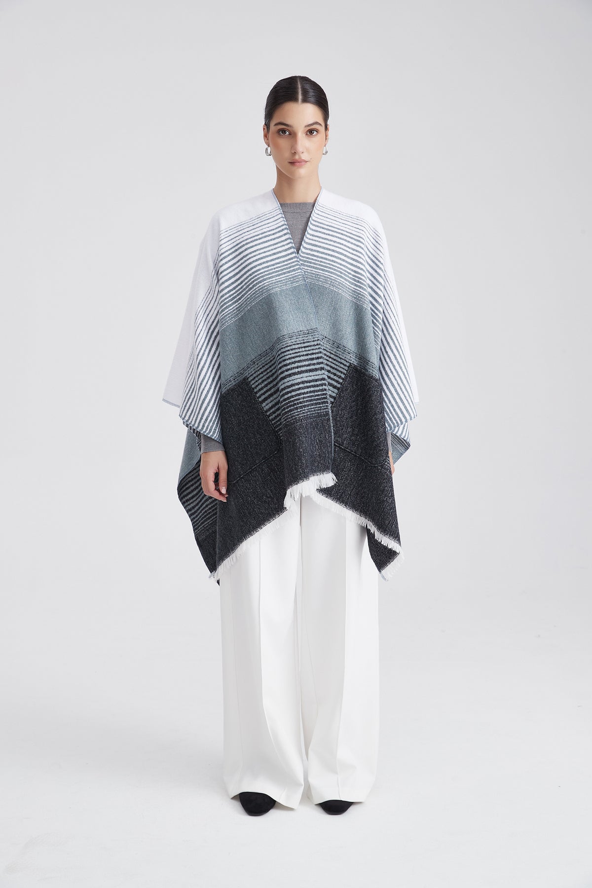 Long Patterned Poncho