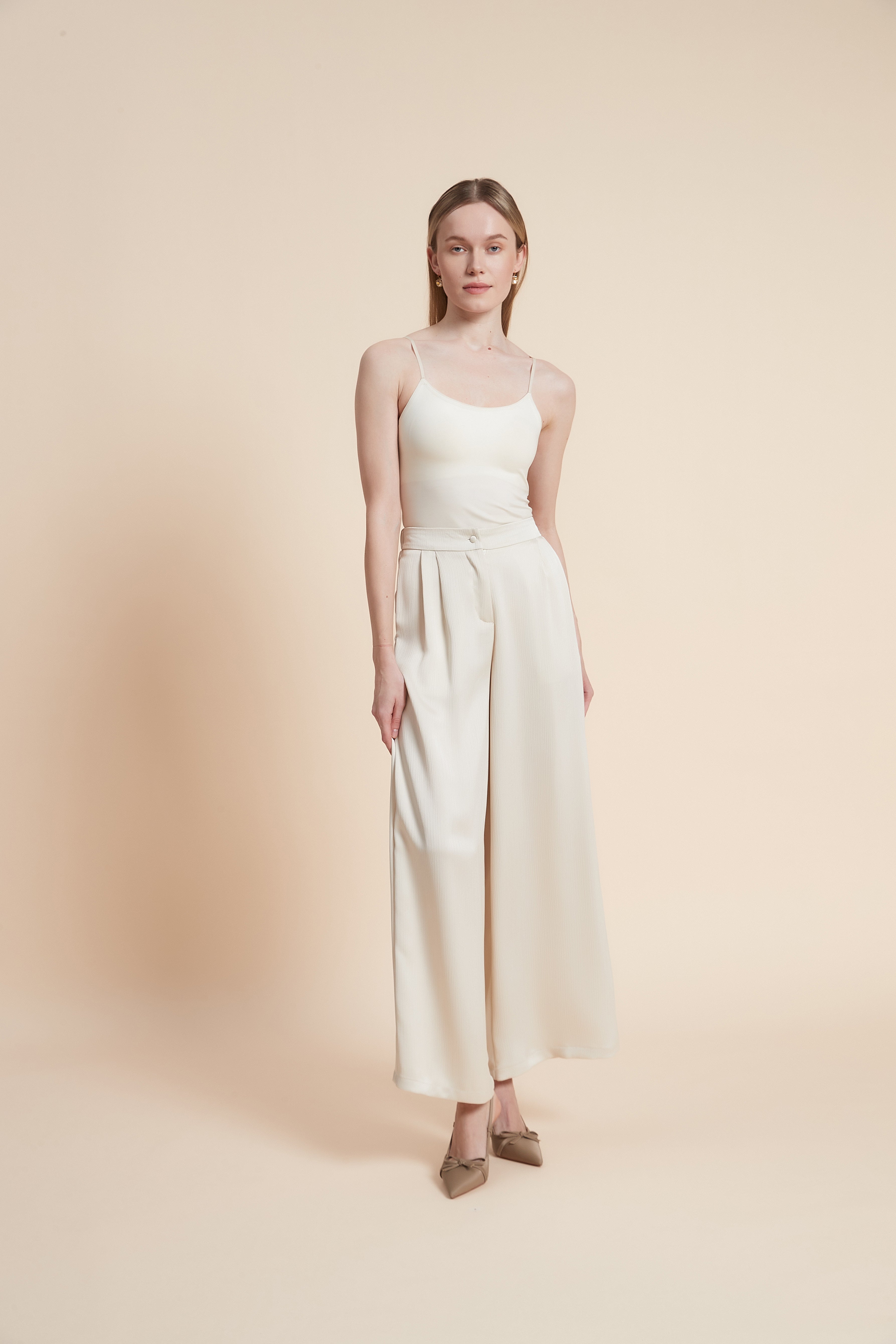 بنطلون وايد ليج طويل