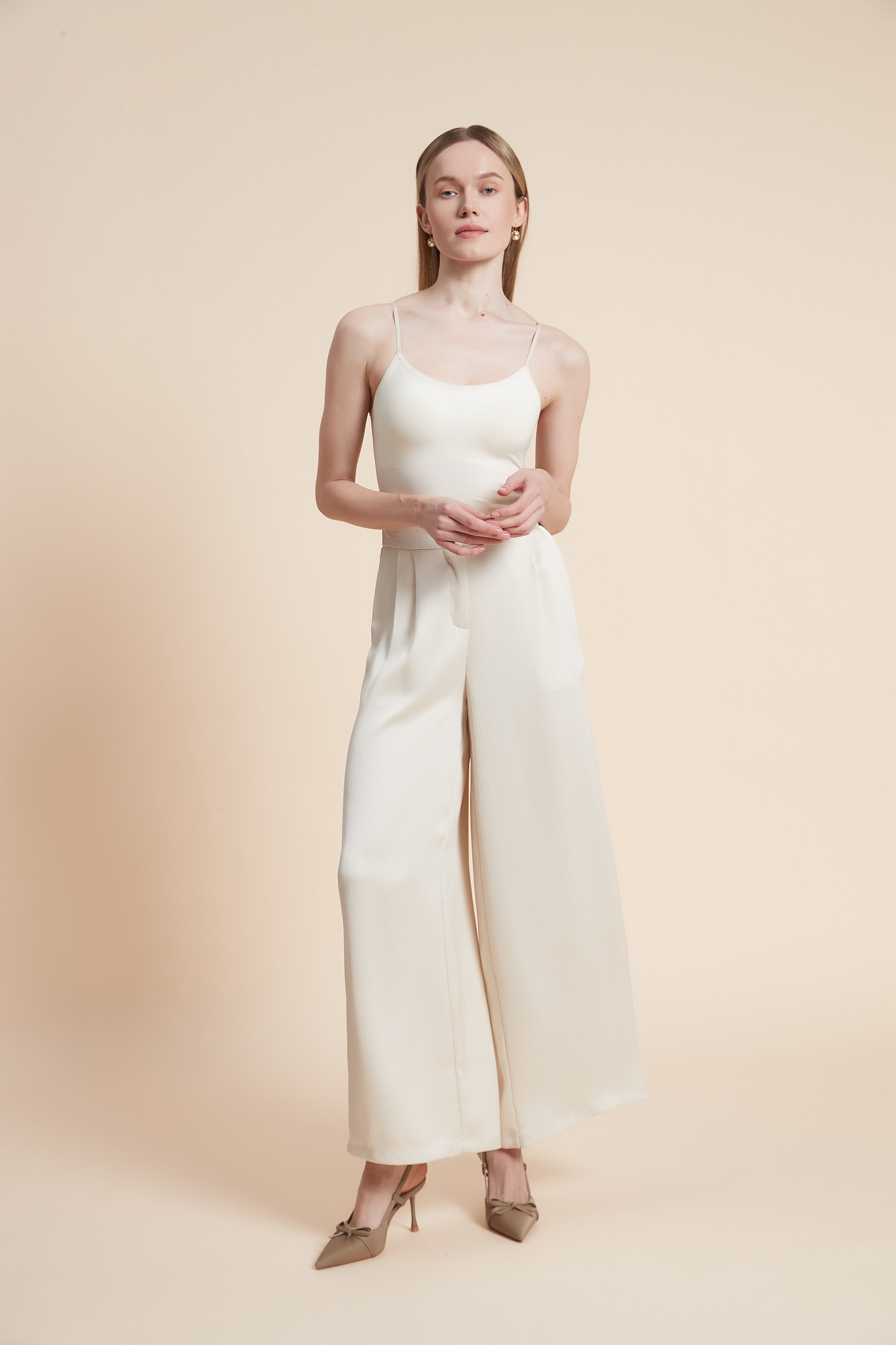 بنطلون وايد ليج طويل