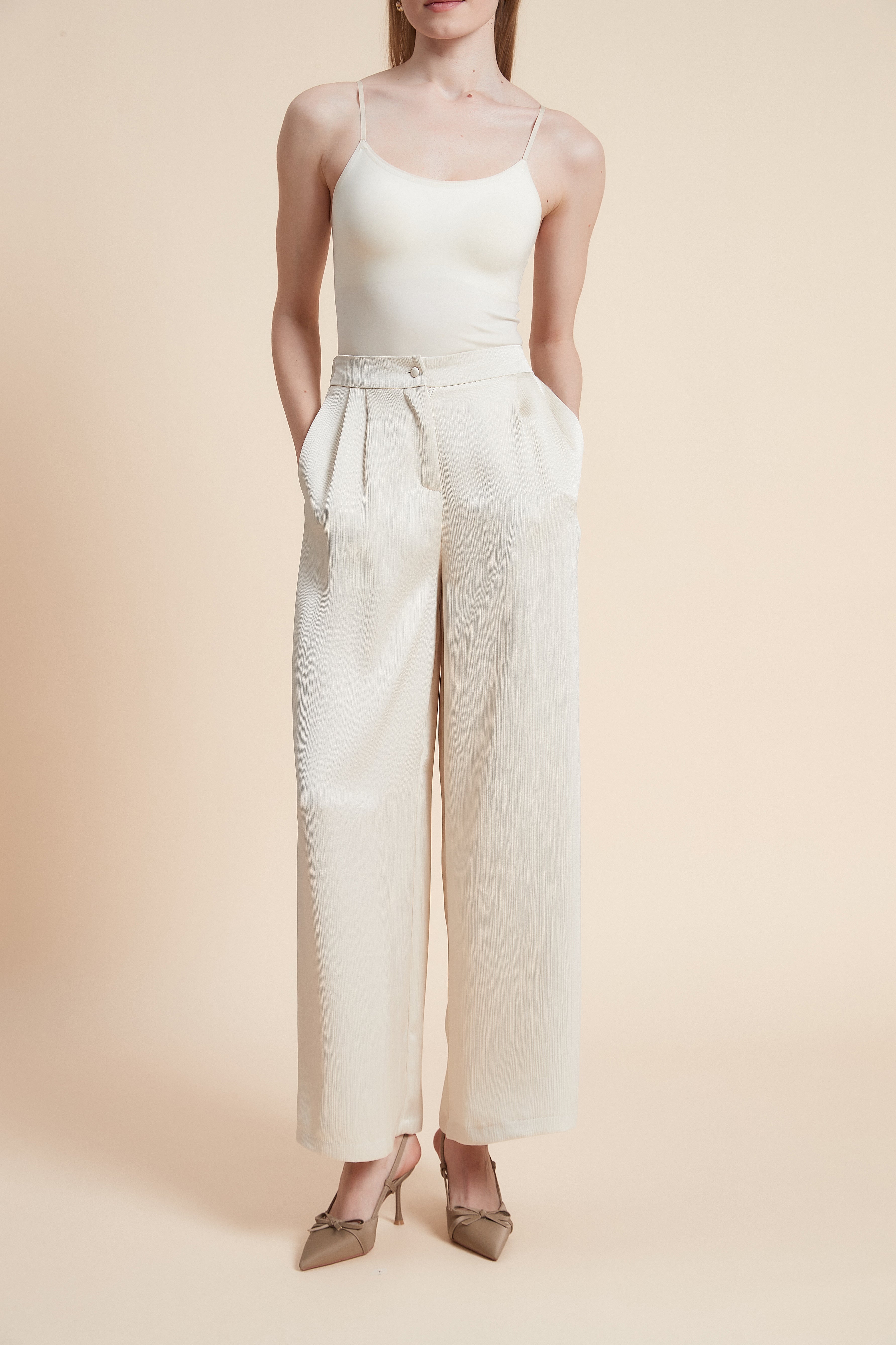 بنطلون وايد ليج طويل