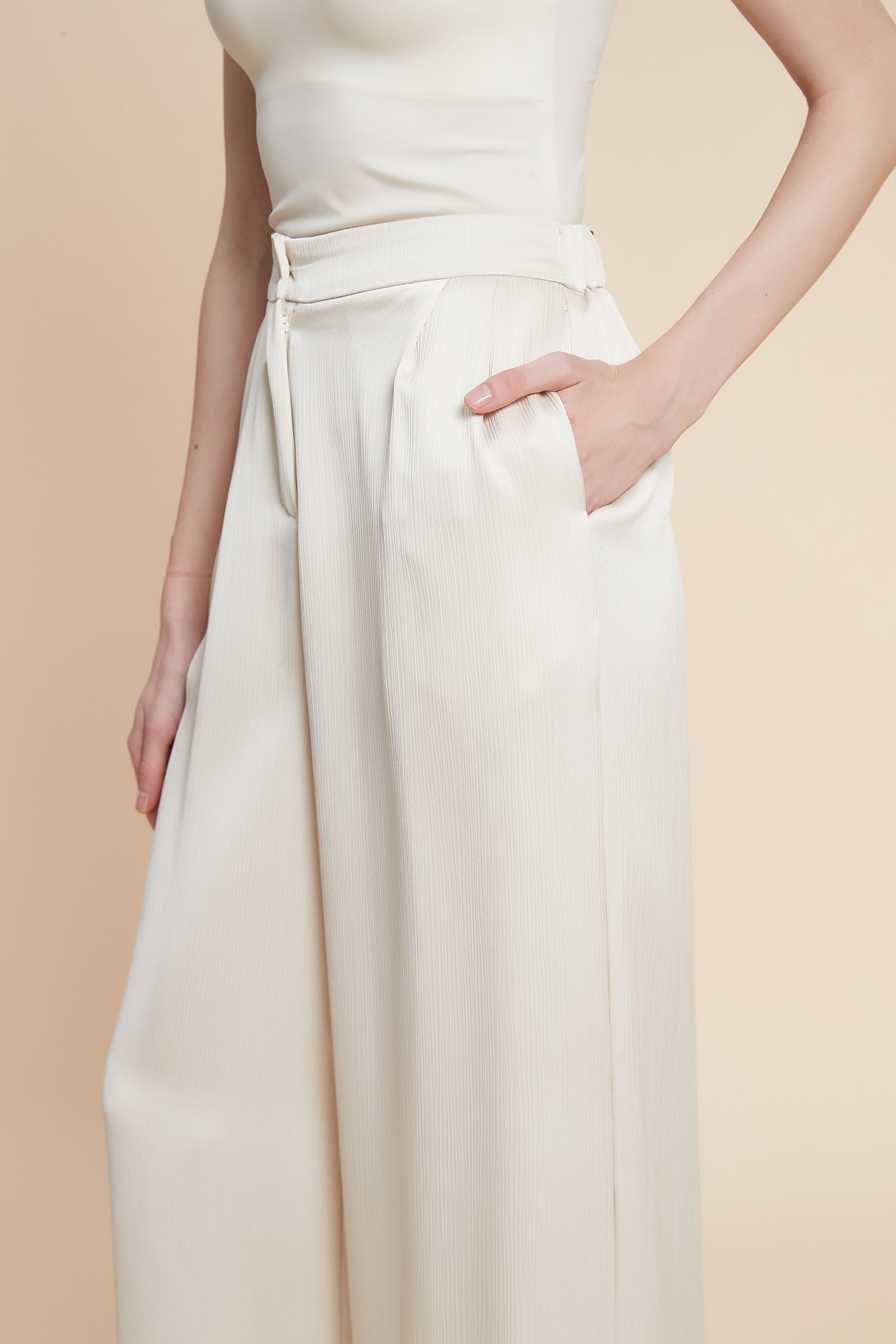 بنطلون وايد ليج طويل