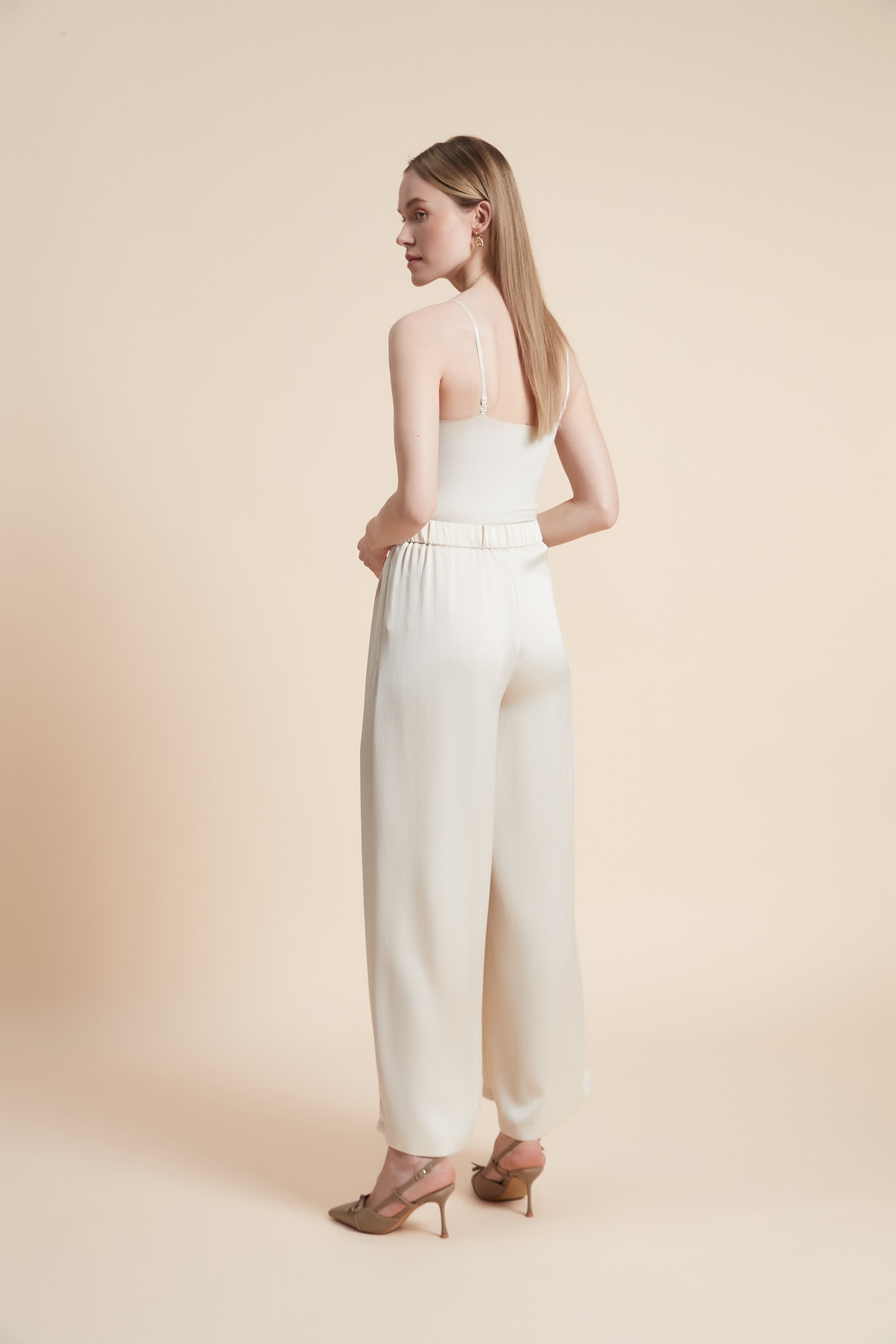 بنطلون وايد ليج طويل