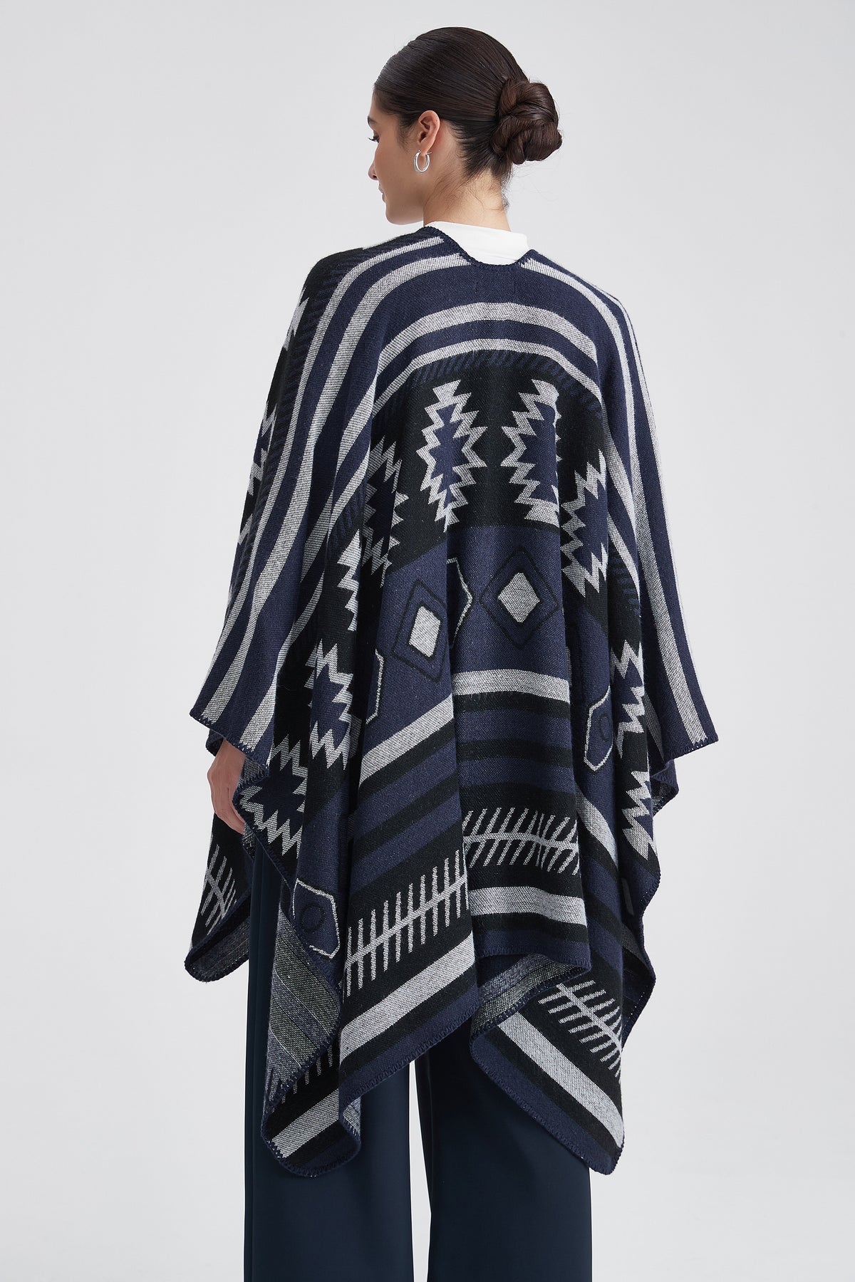 Long Patterned Poncho