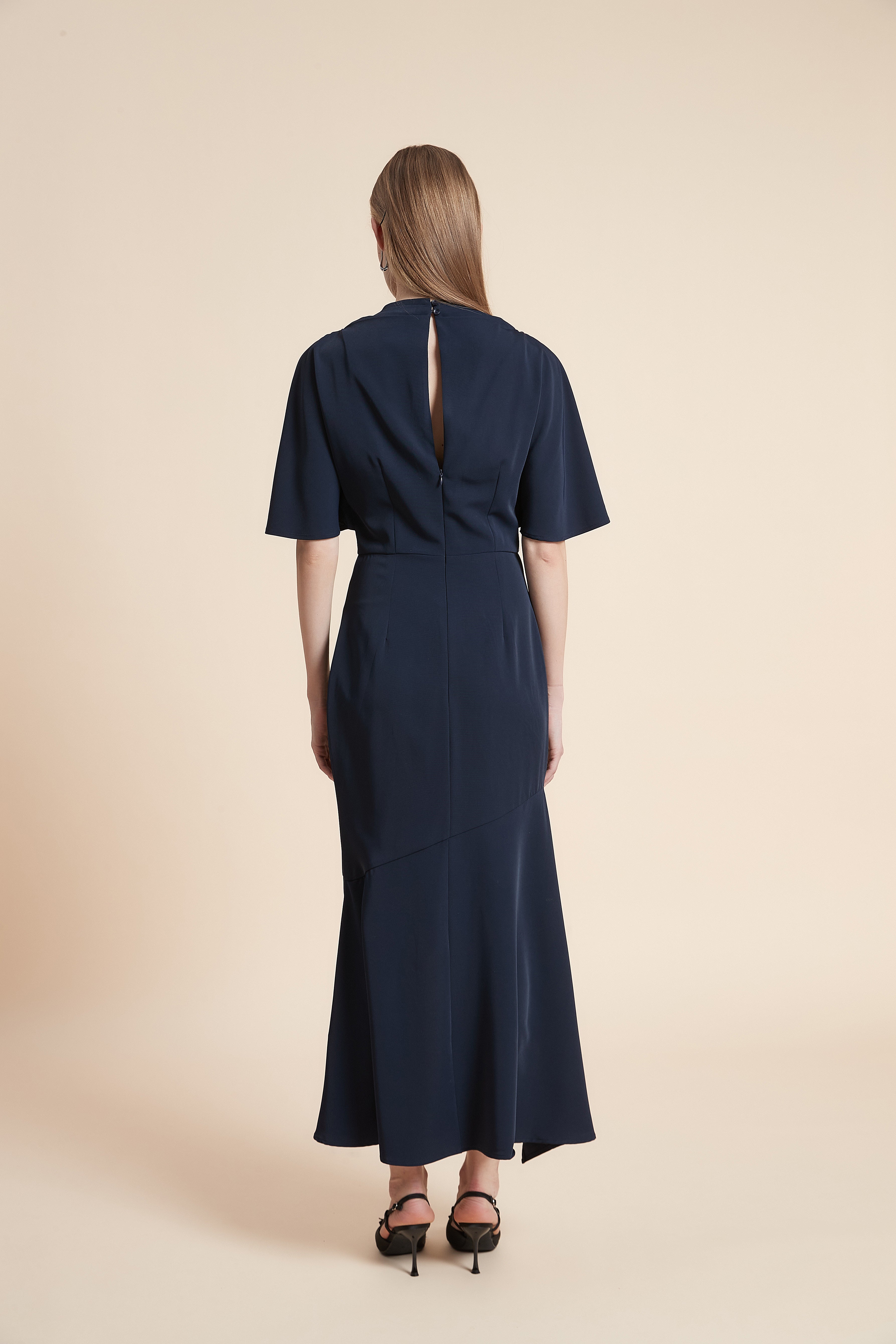 Dress Midi Short-Sleeved Ruffled Top