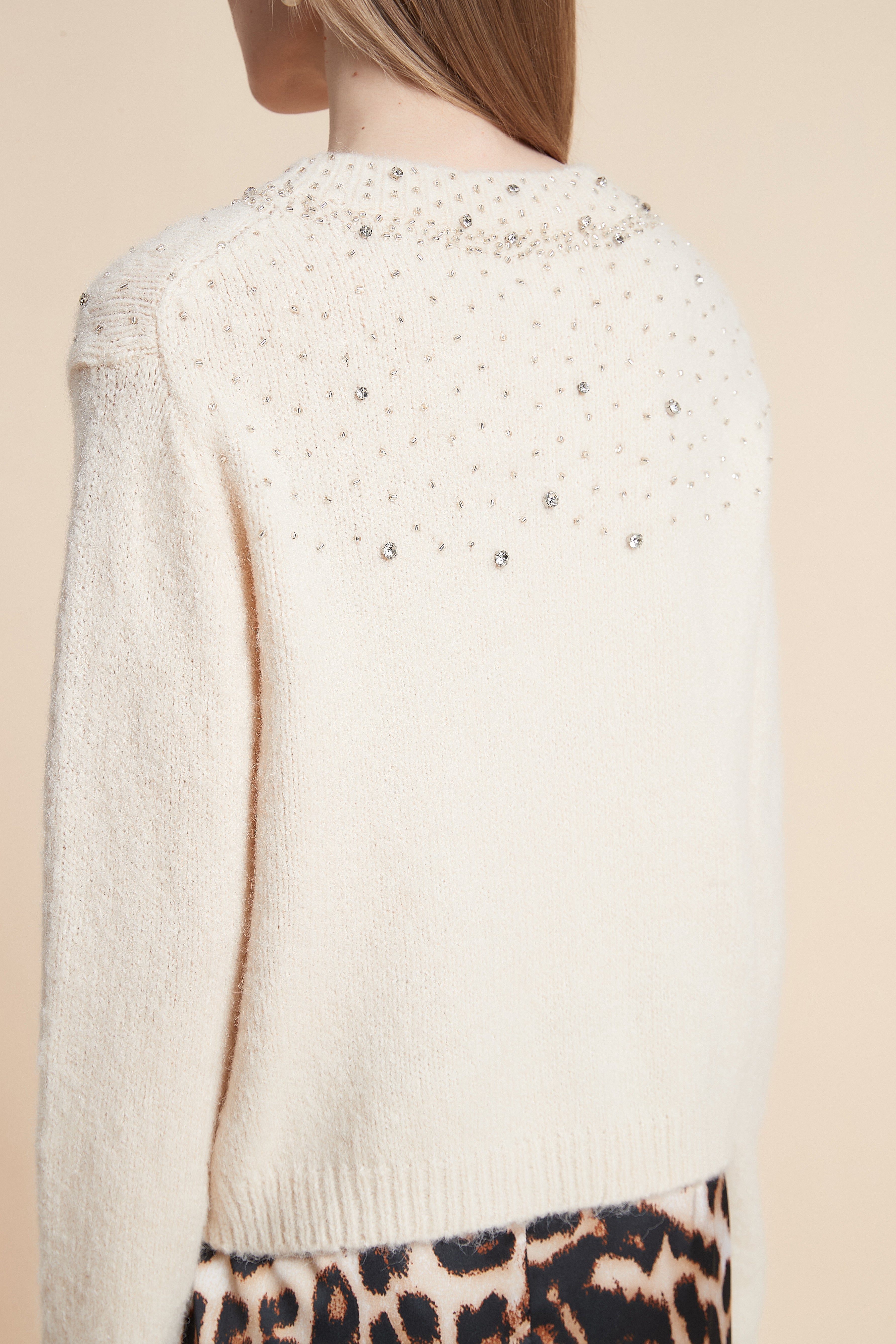 Embellished Long-Sleeved Sweater