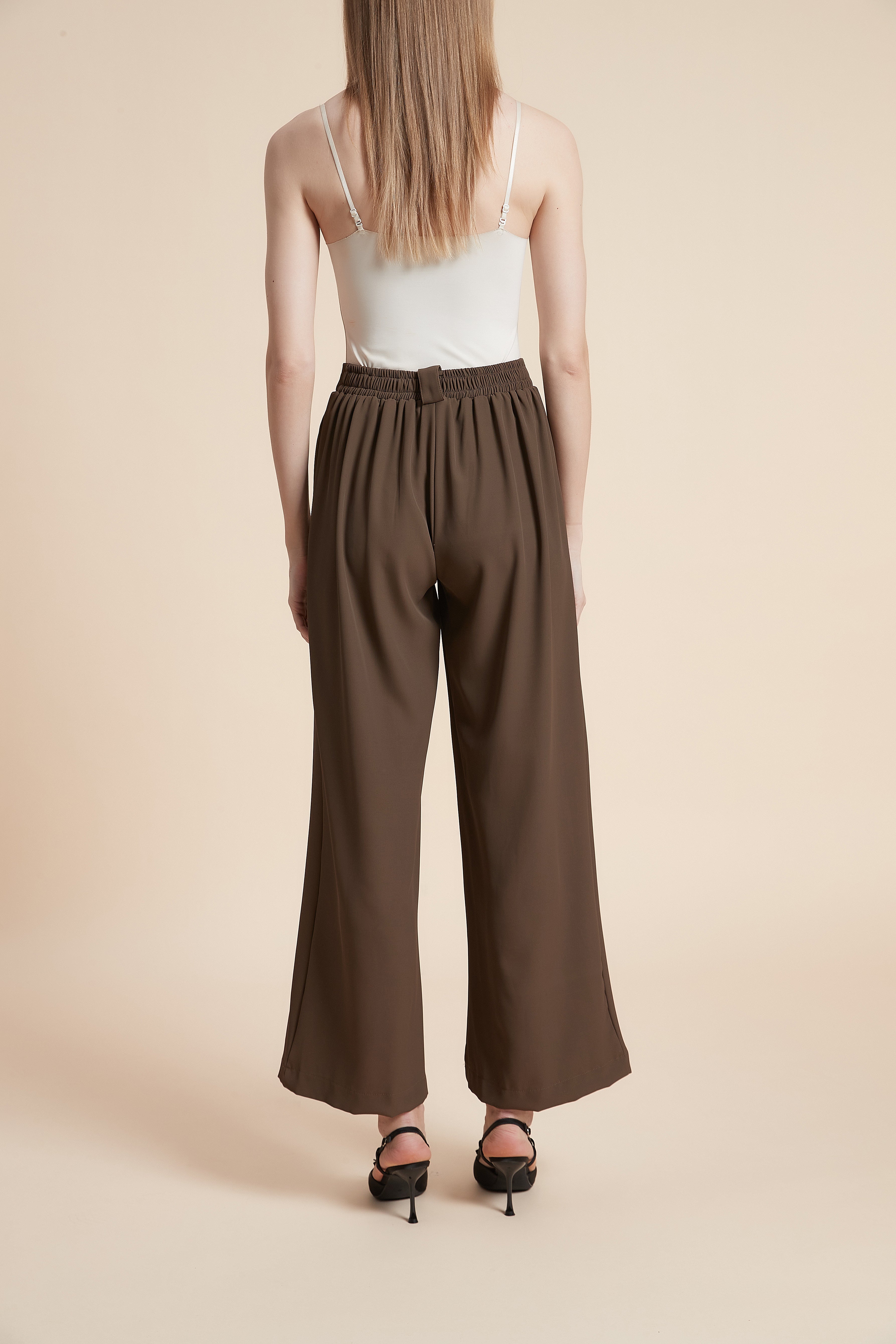 Plain Wide-leg Trousers