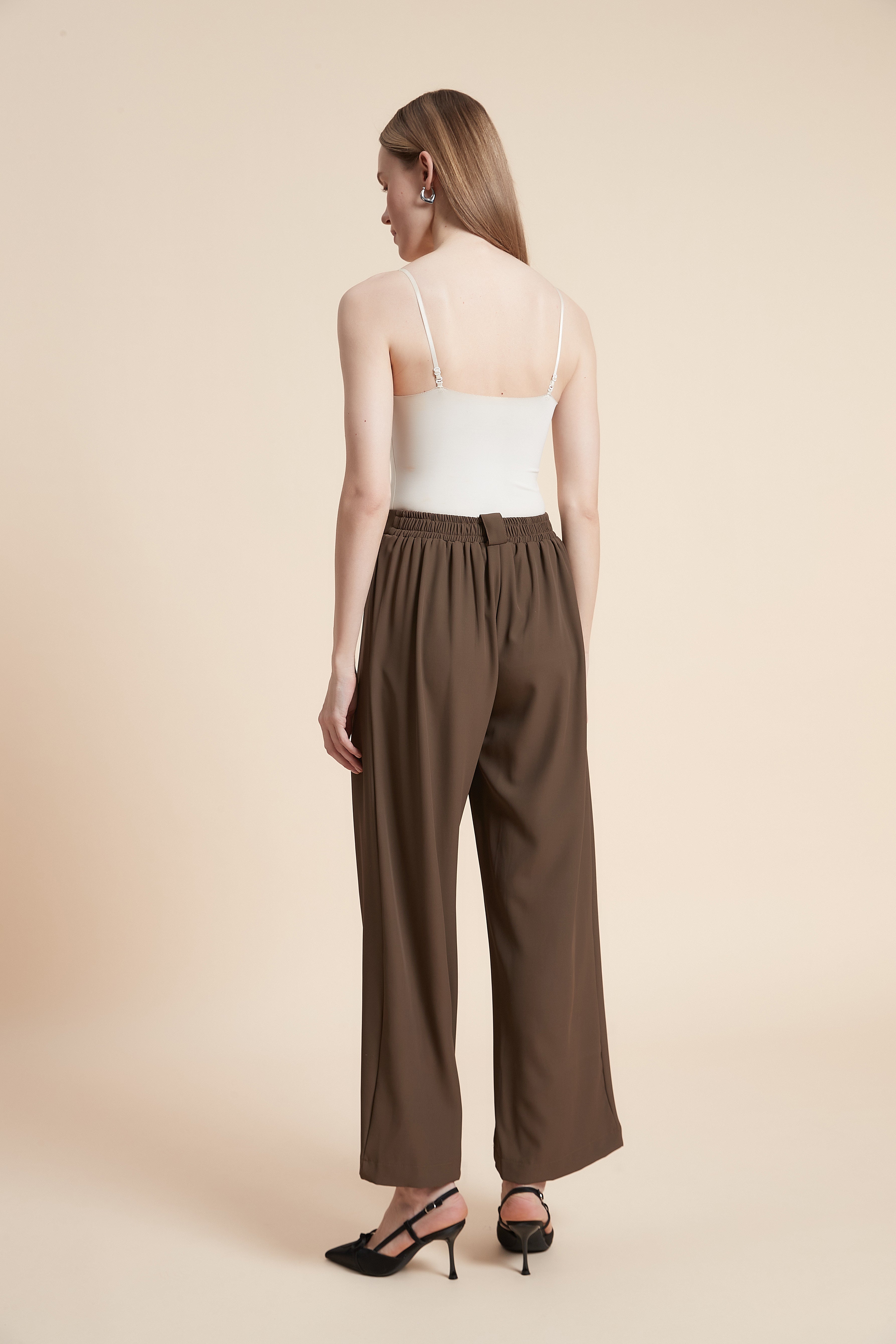 Plain Wide-leg Trousers