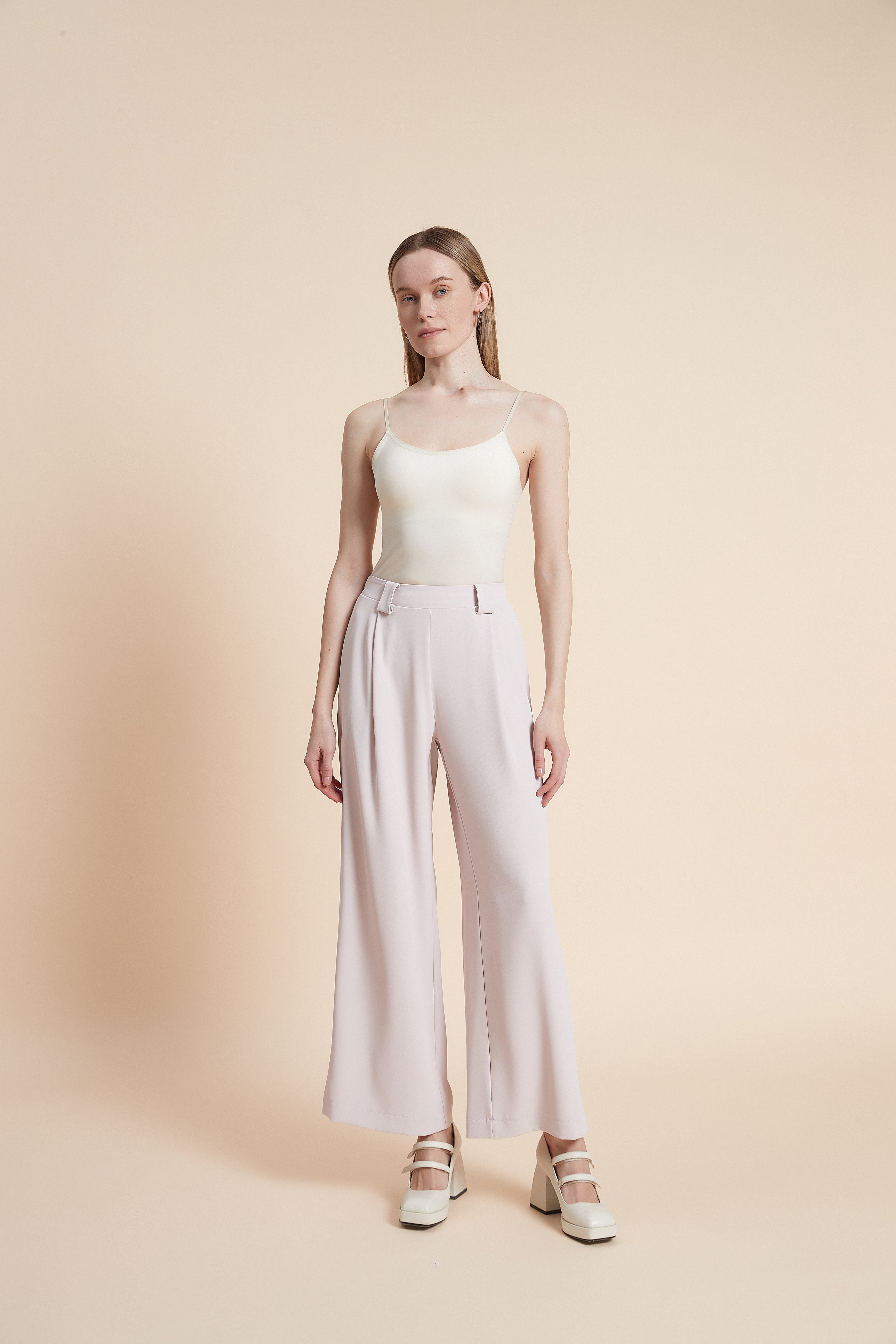 Plain Wide-leg Trousers