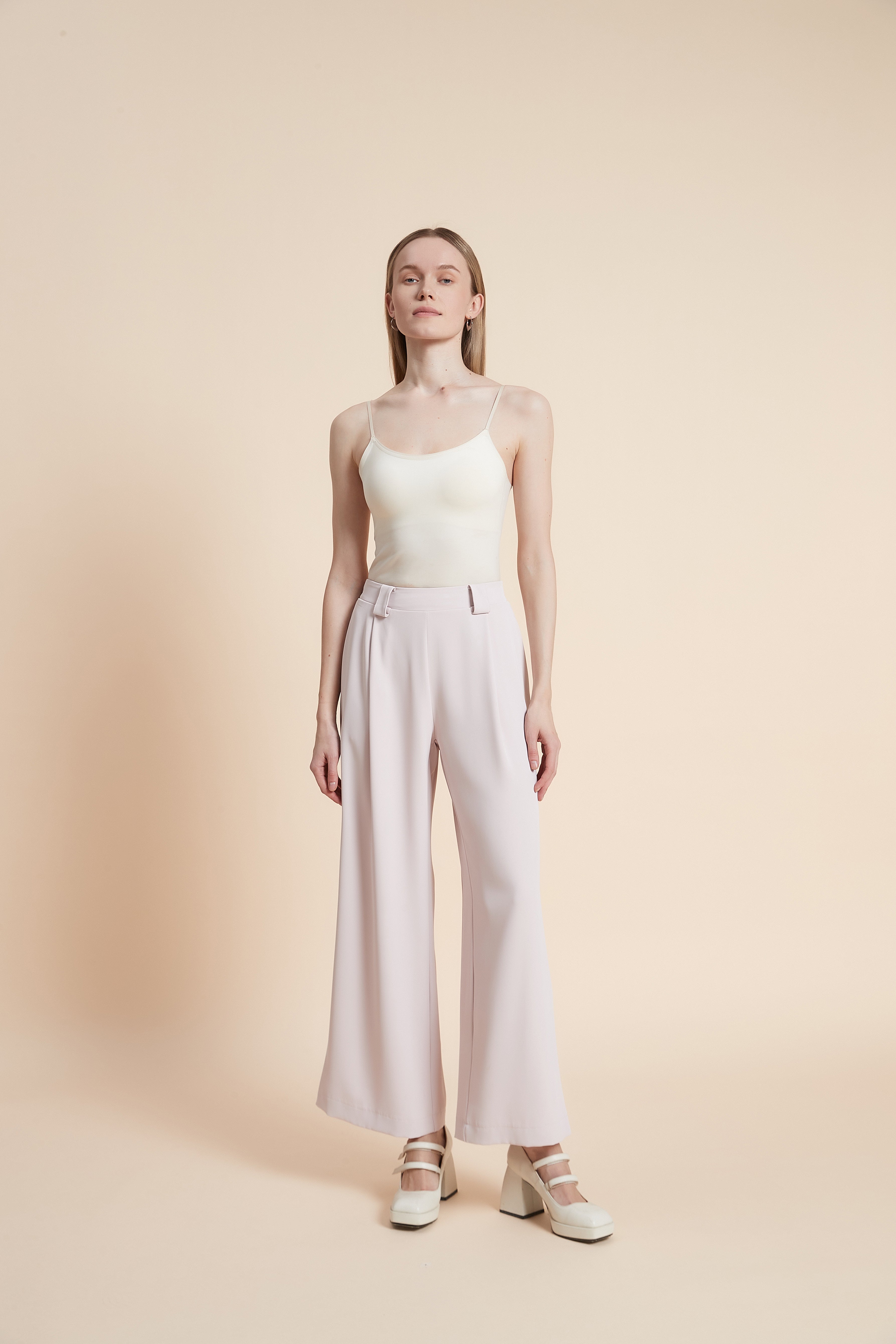Plain Wide-leg Trousers