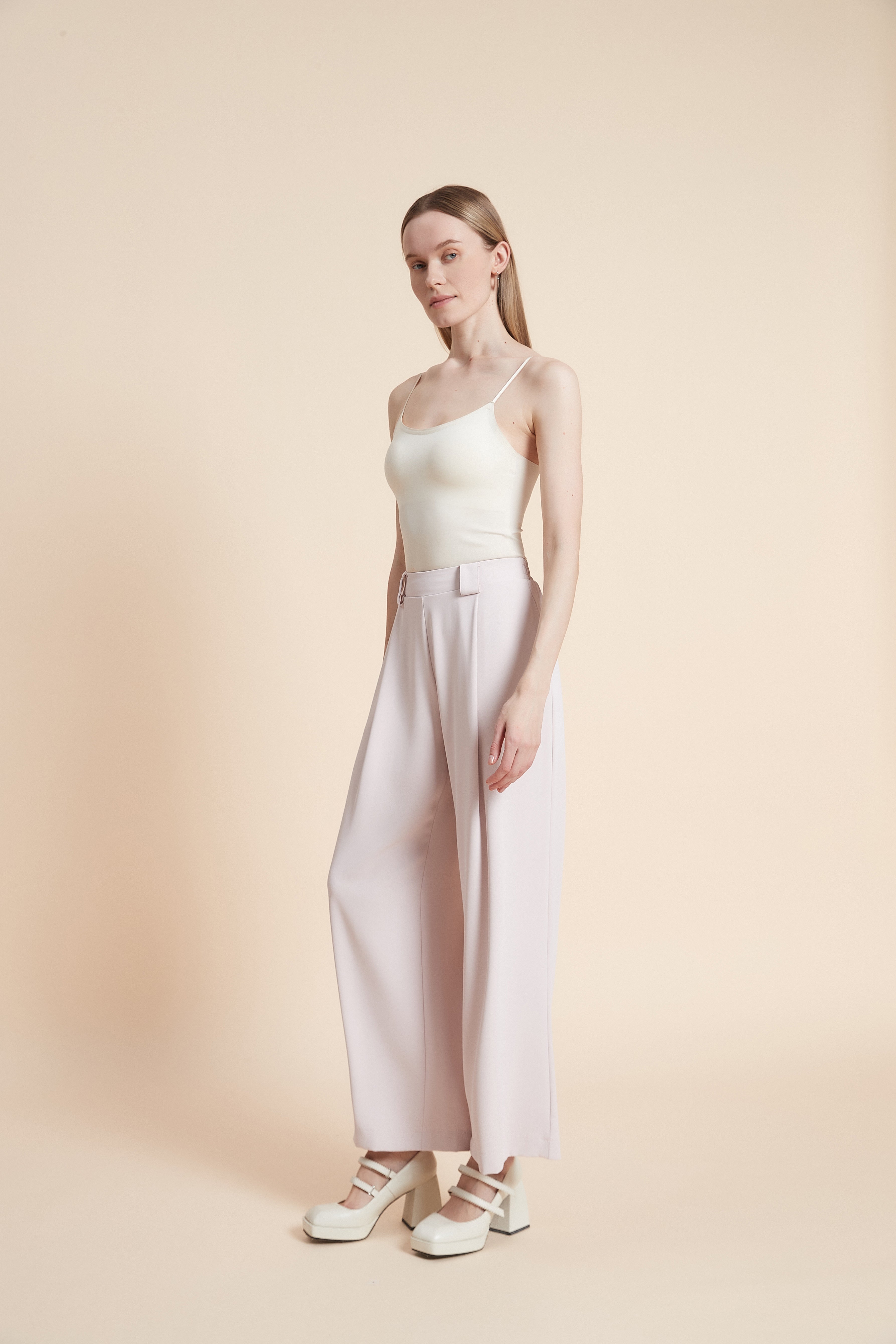 Plain Wide-leg Trousers
