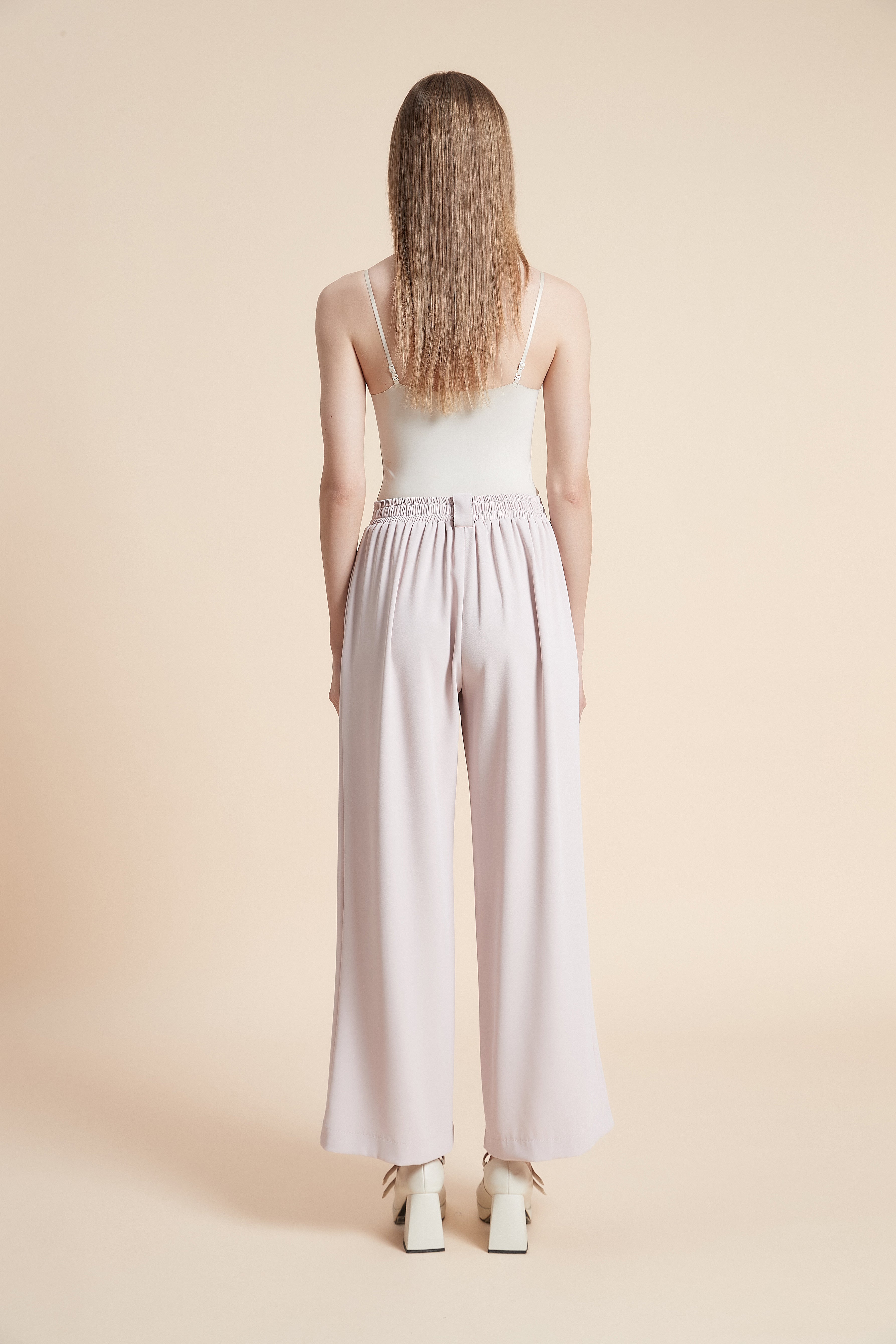 Plain Wide-leg Trousers