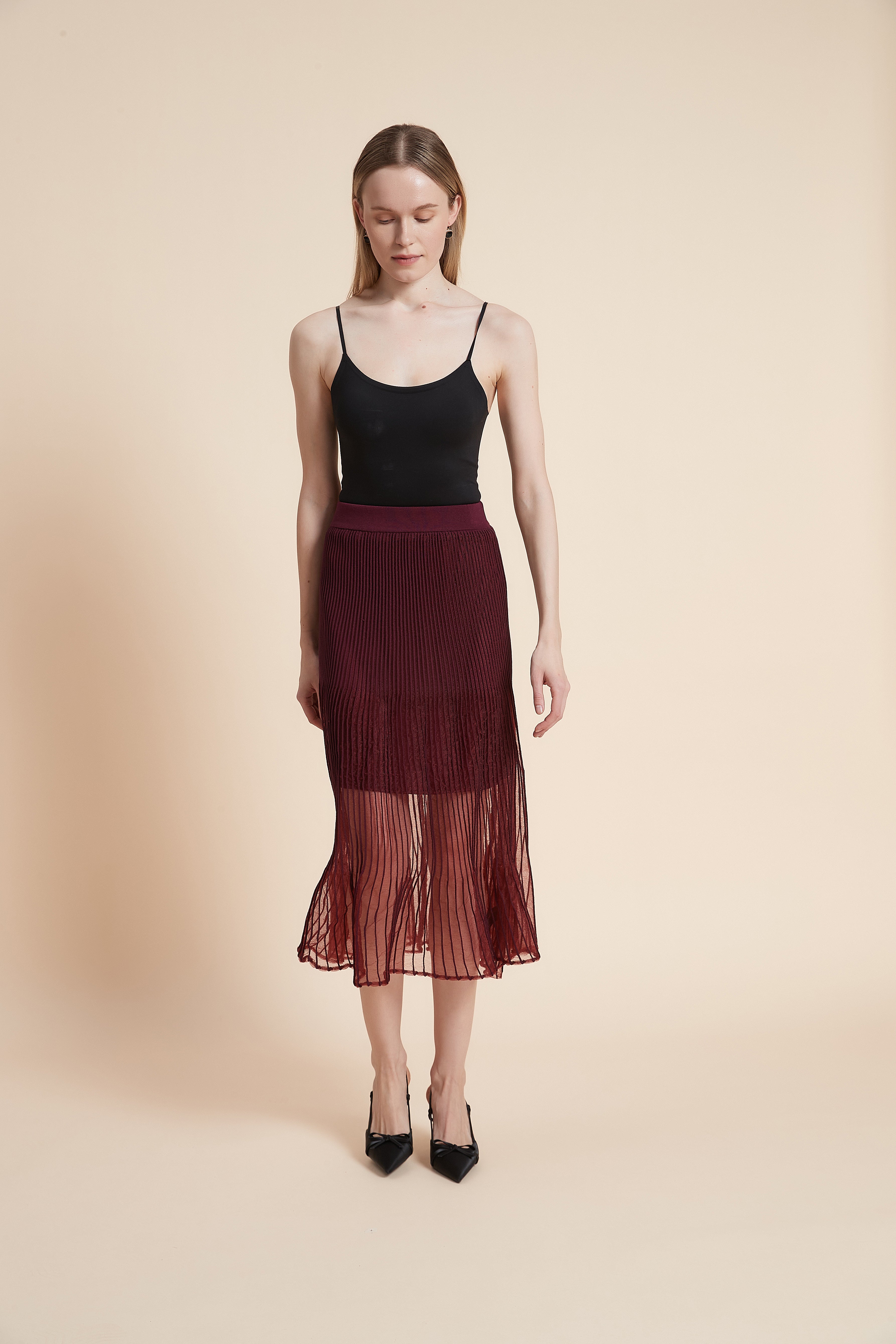 Ribbed Midi Skirt