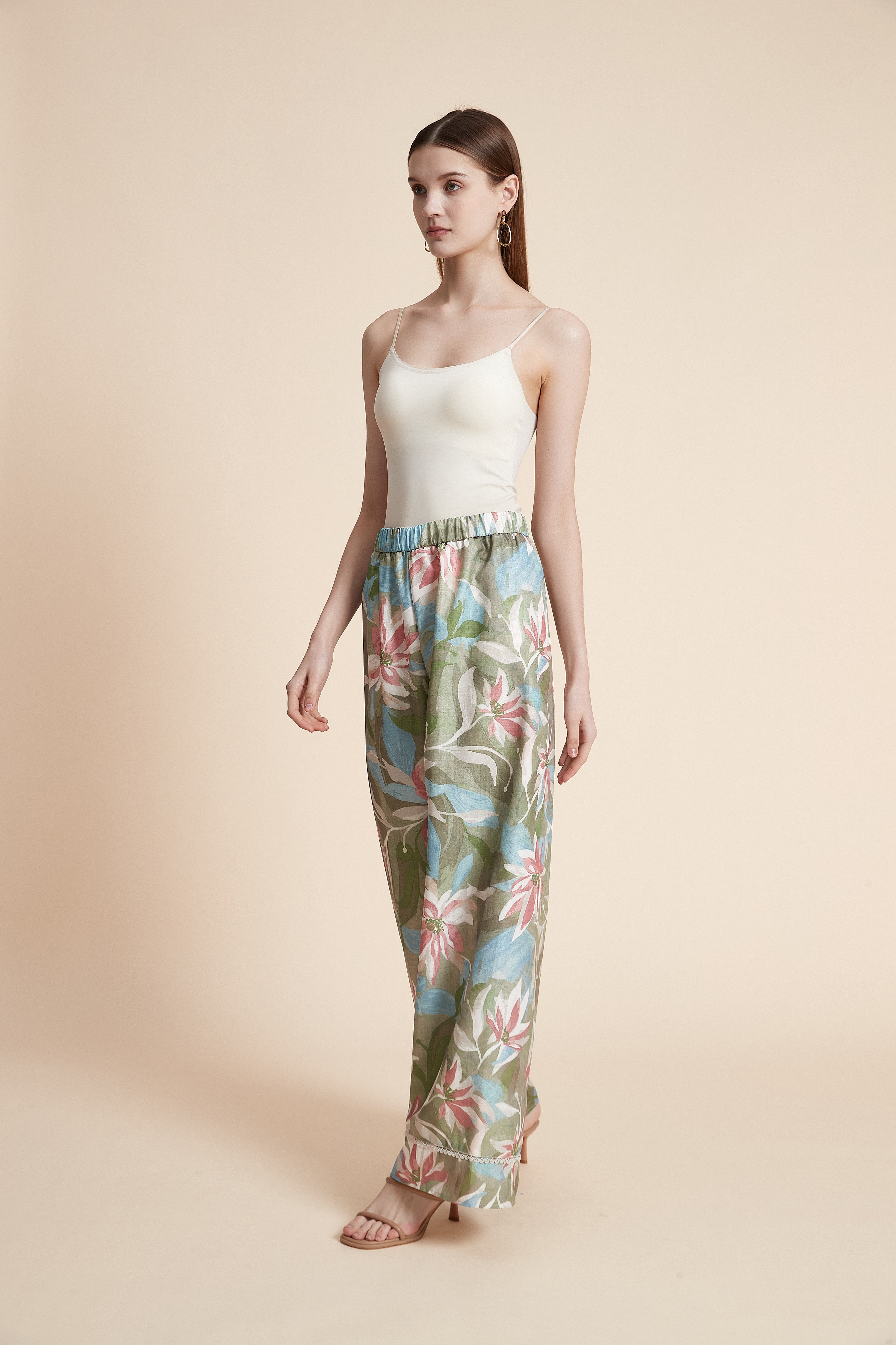 Wide Printed Long Pants