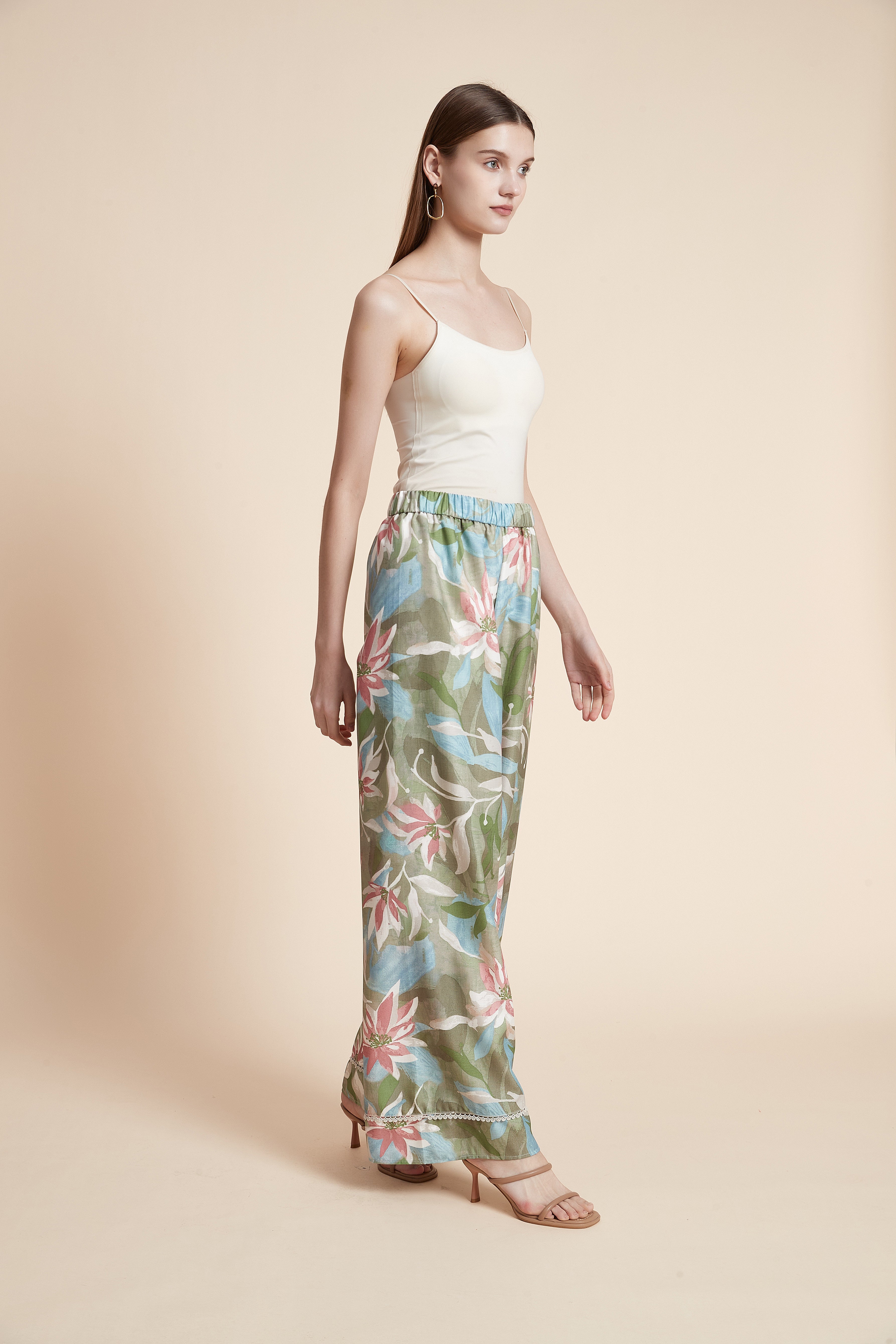 Wide Printed Long Pants