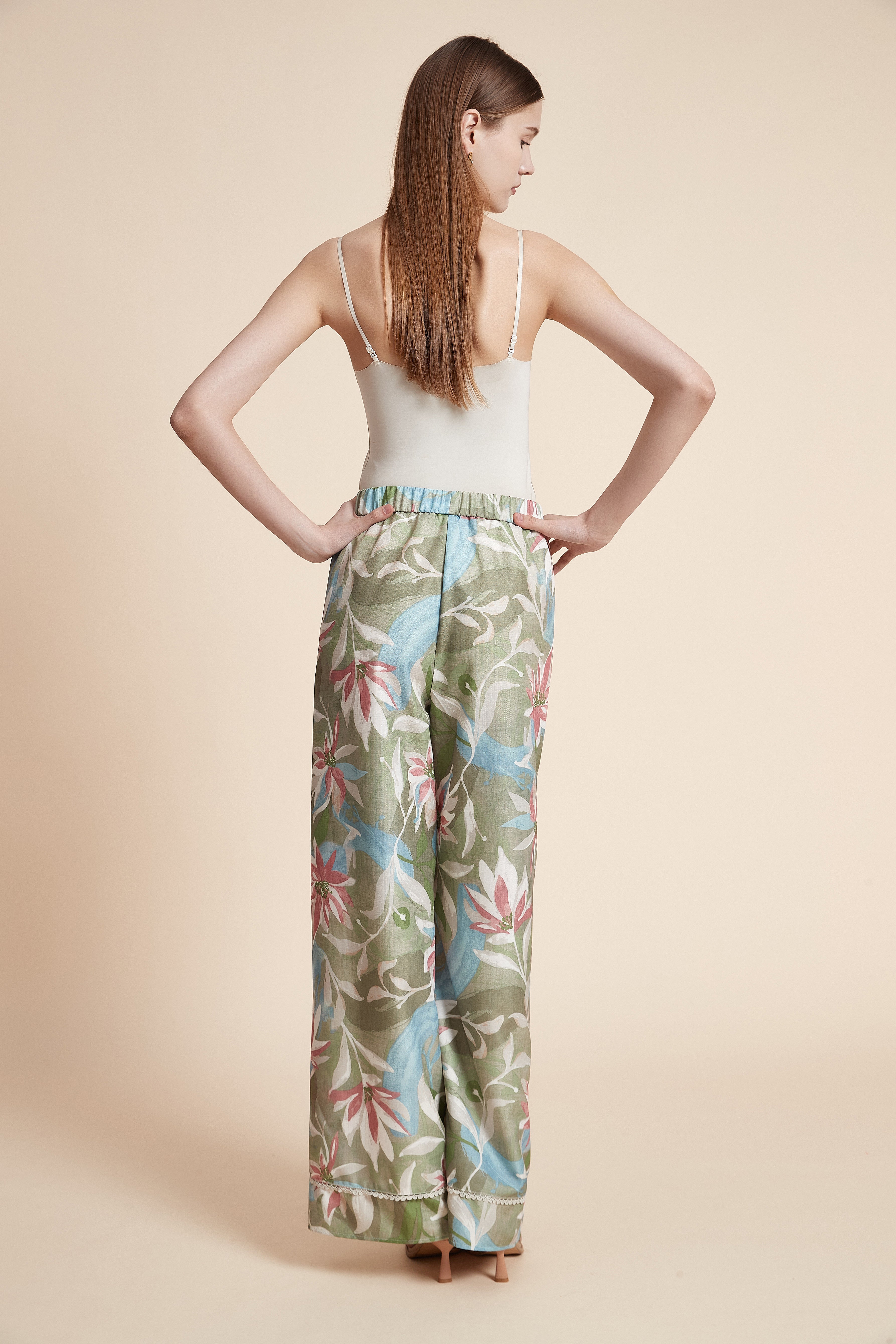 Wide Printed Long Pants
