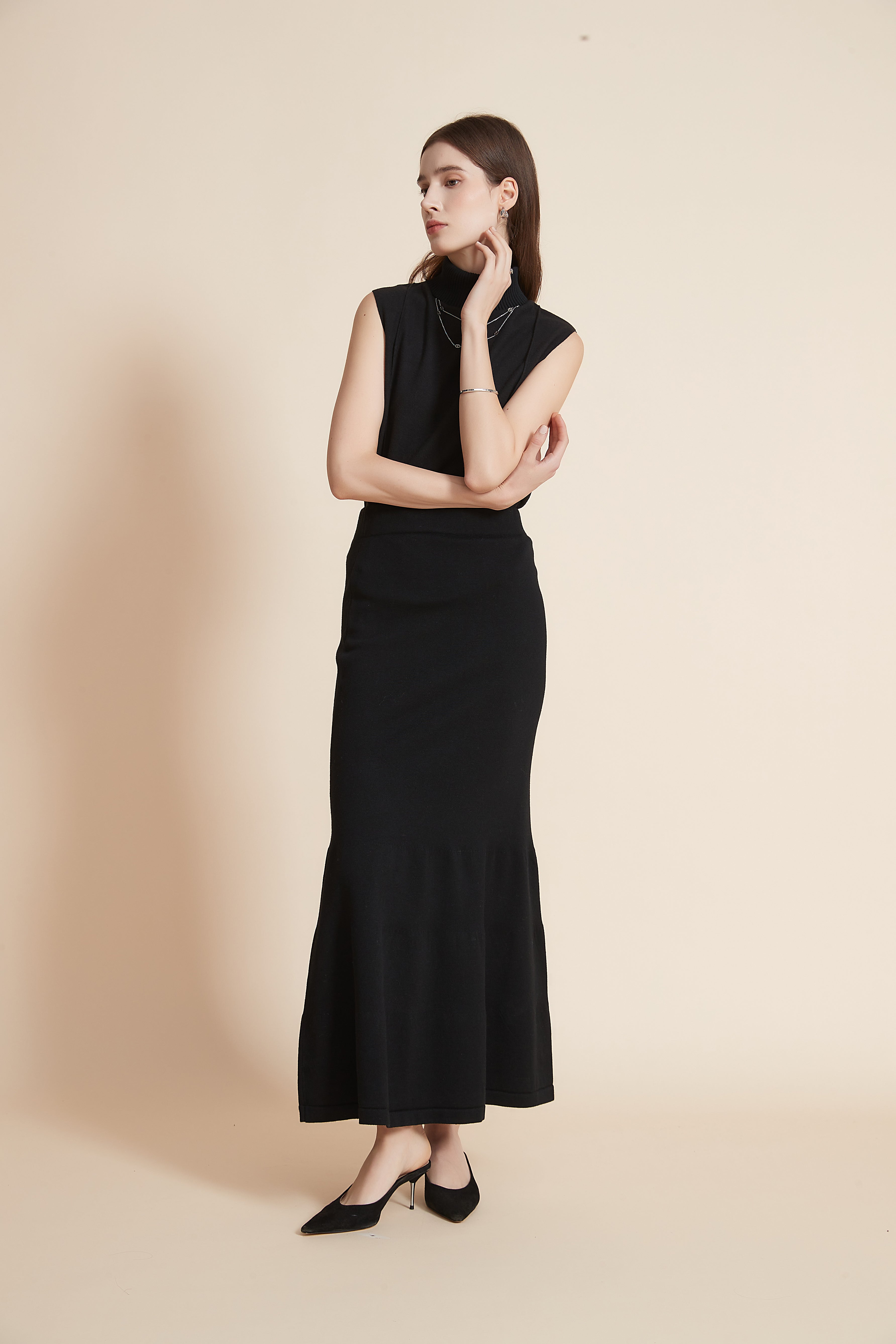 Yola Wide Flared Long Skirt