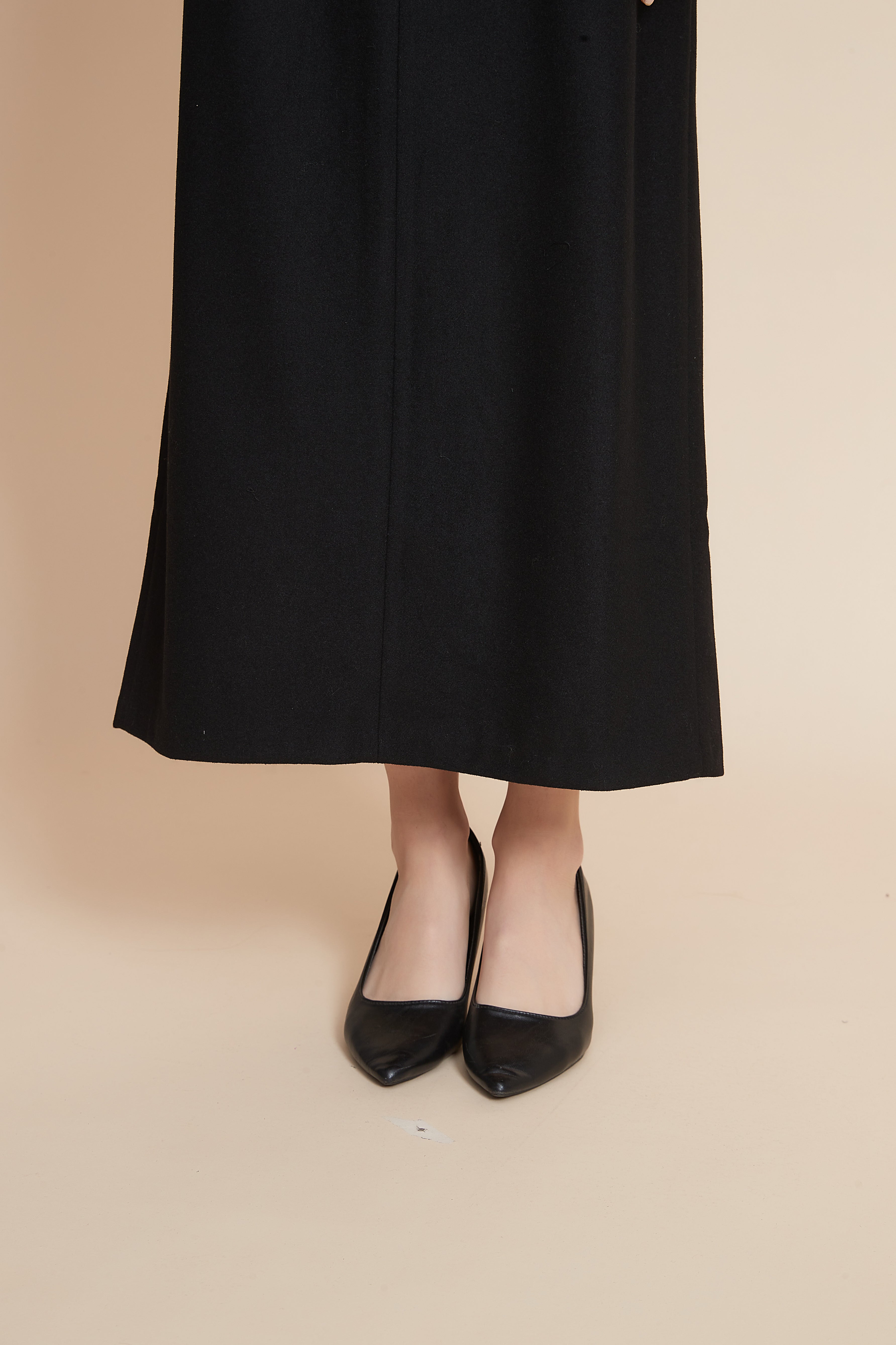 Yola Plain Back Split Wide Midi Skirt