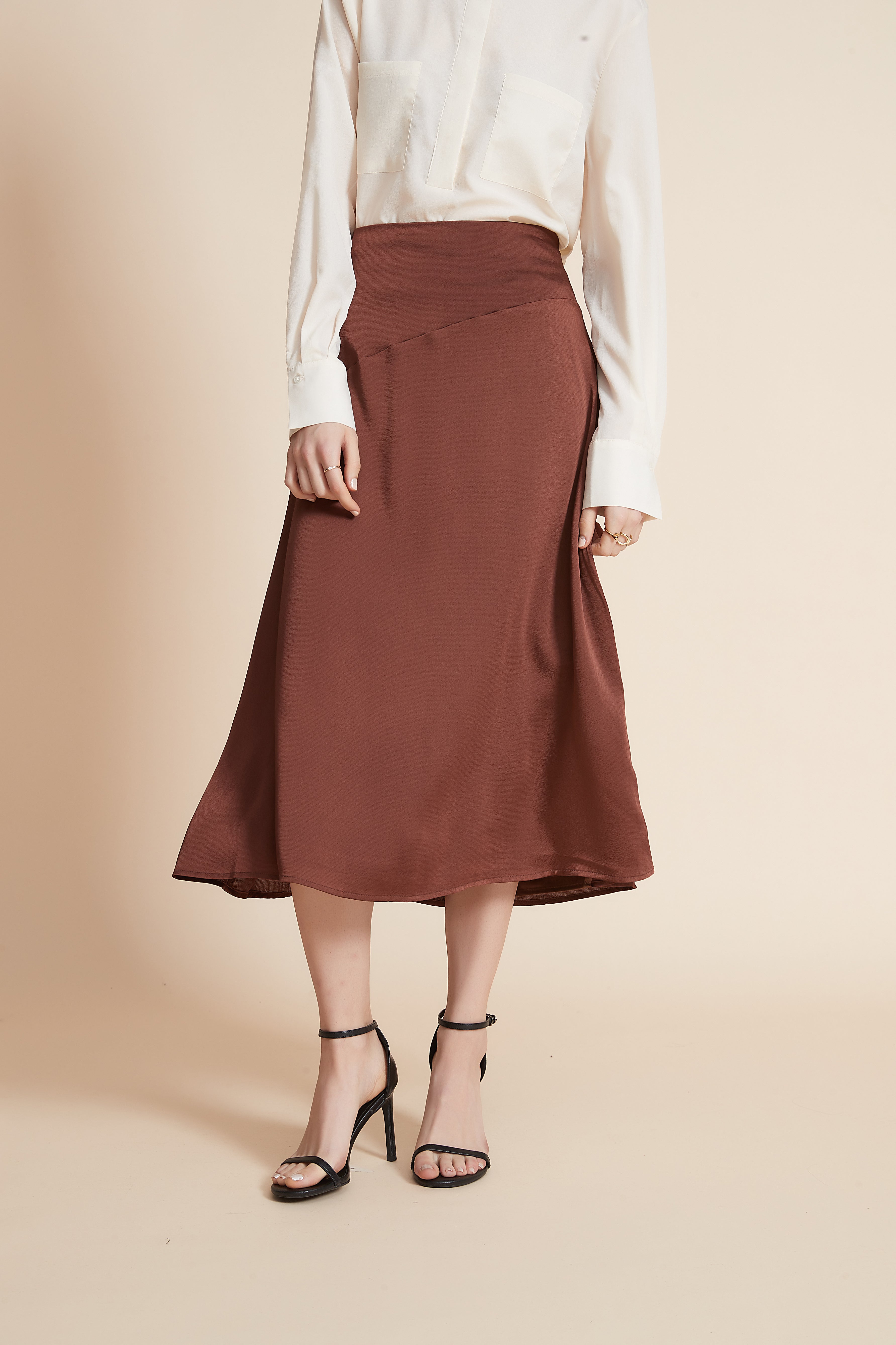 Yola Plain Midi Skirt