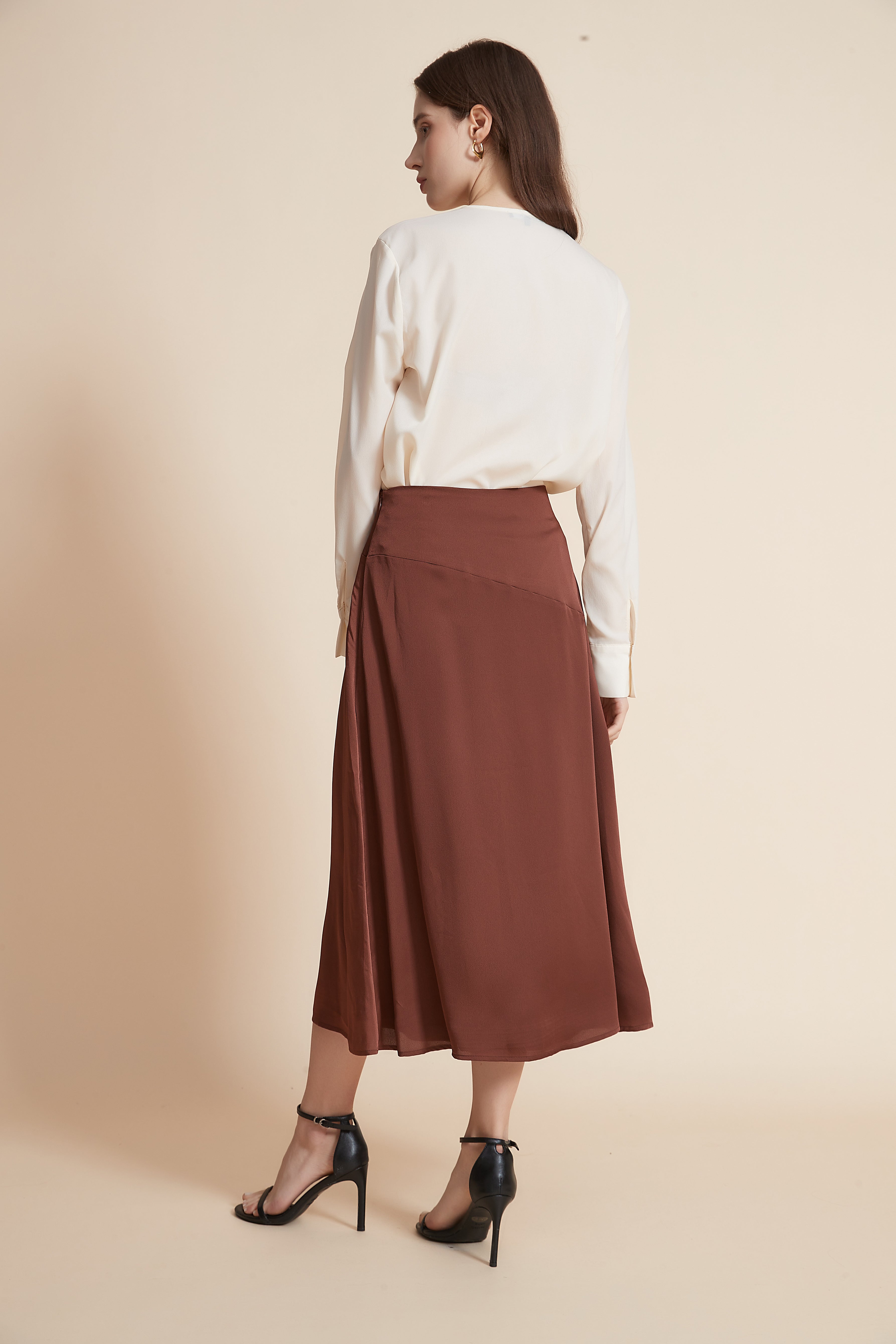 Yola Plain Midi Skirt