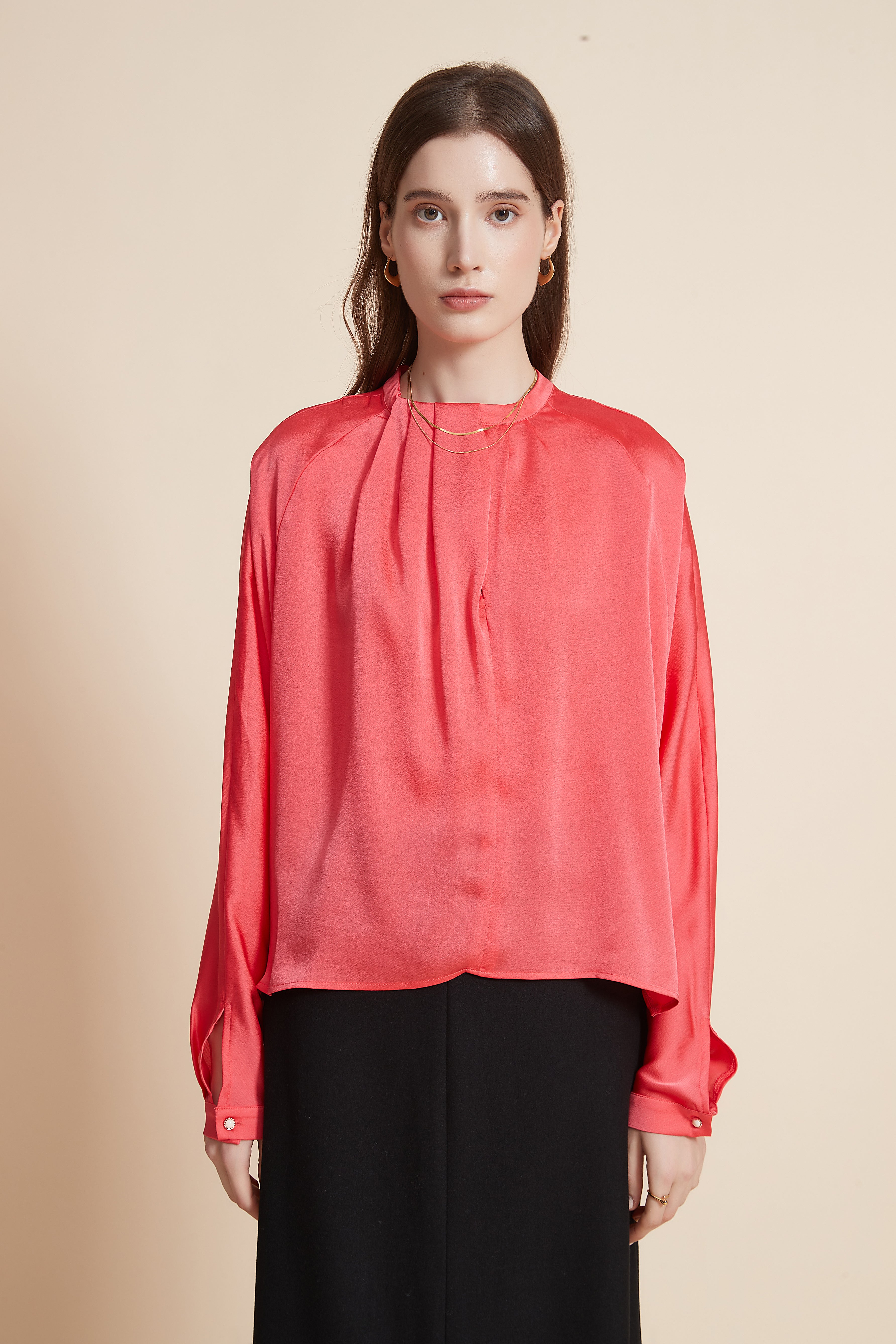 Yola Long Sleeve Ruffled Neck Blouse