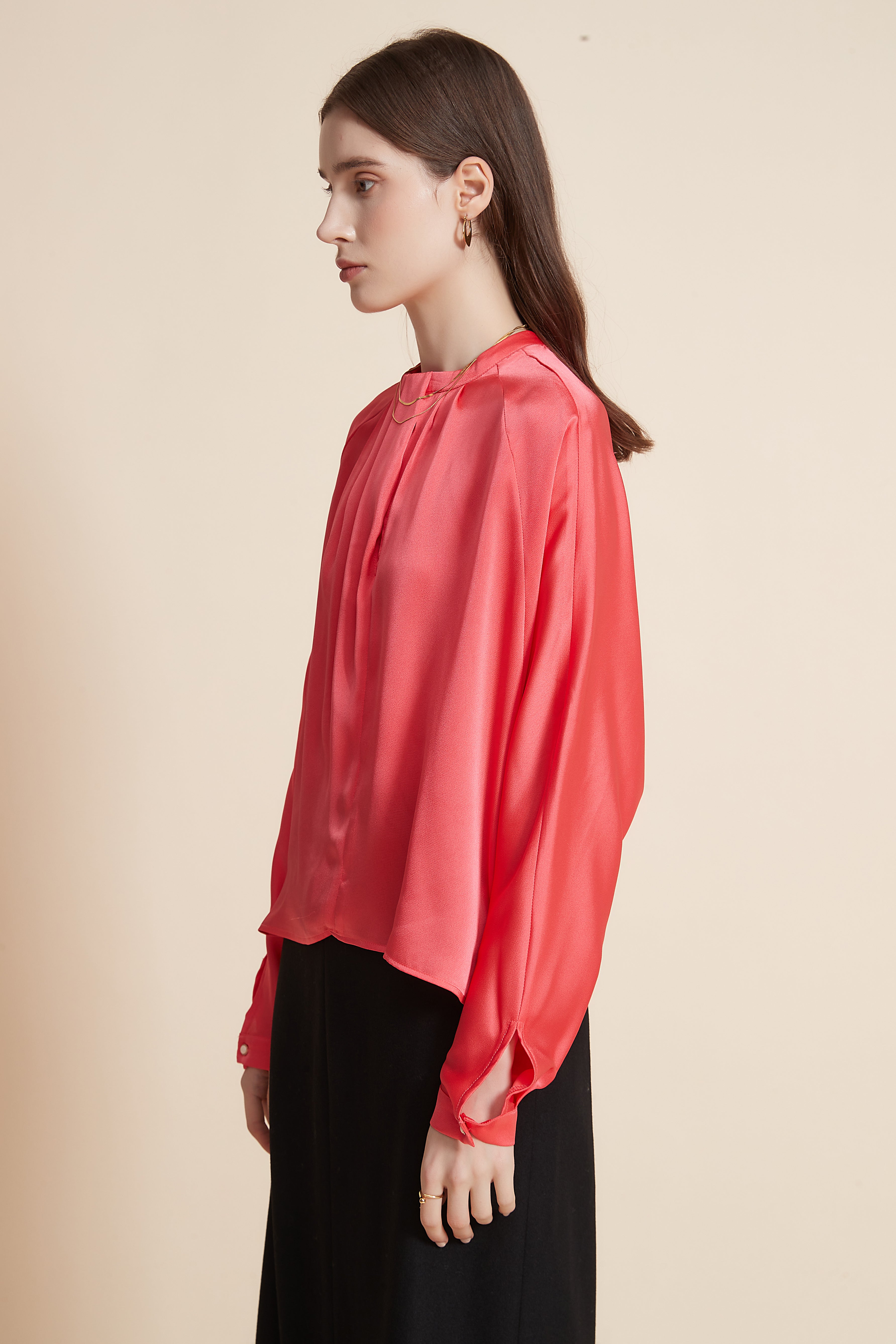 Yola Long Sleeve Ruffled Neck Blouse