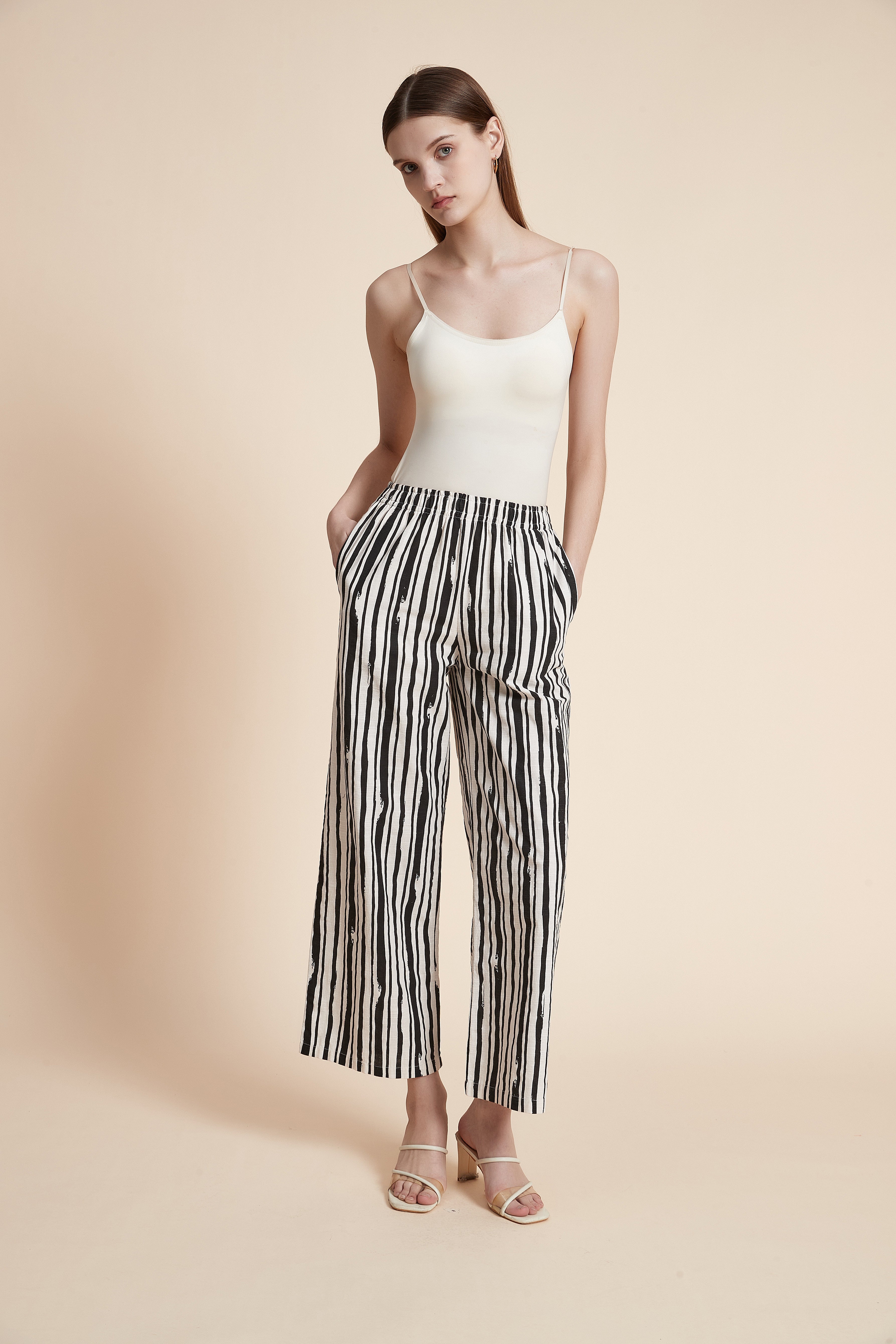 بنطلون طويل منقوش خطوط