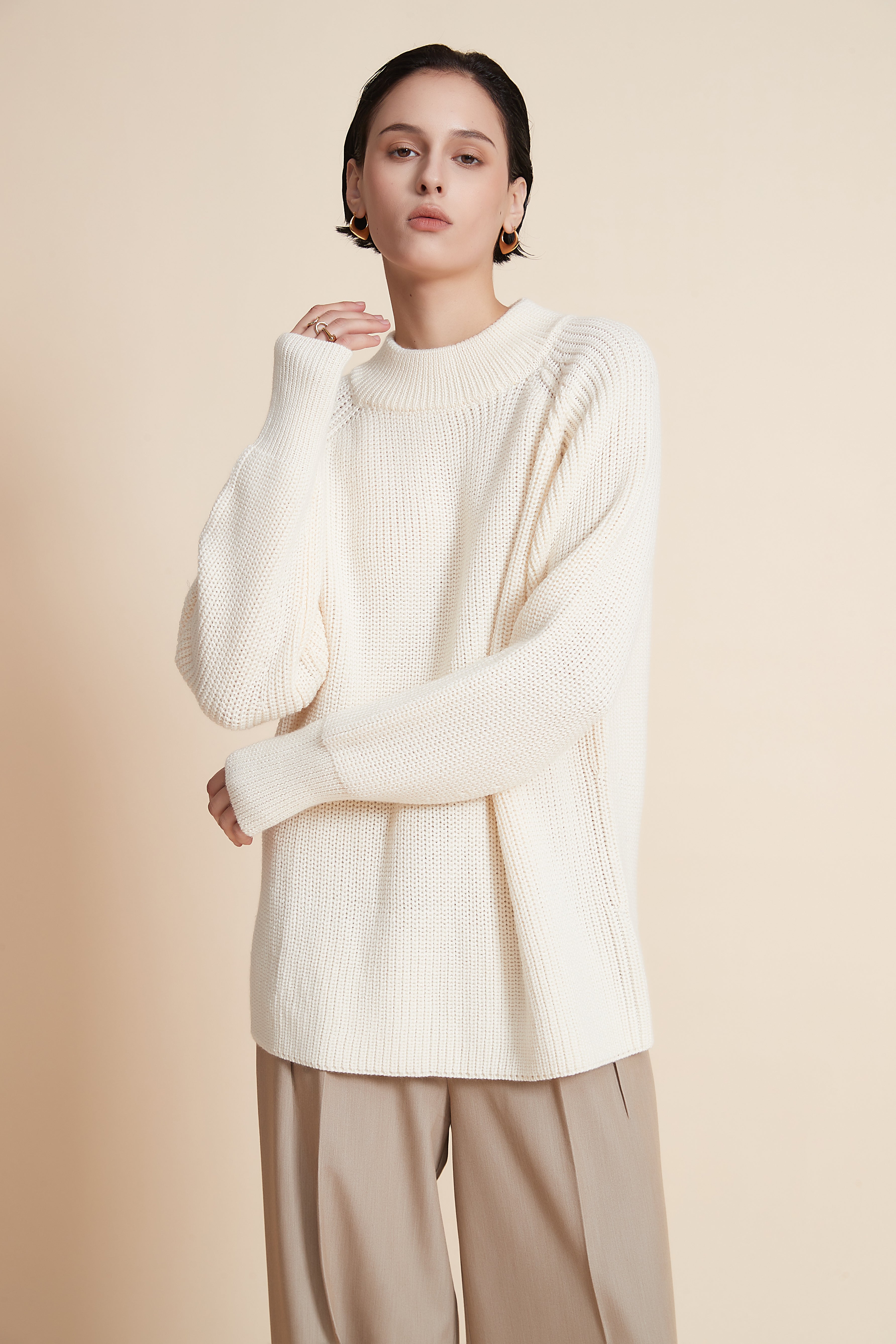 Yola Solid Long Sleeve Sweater