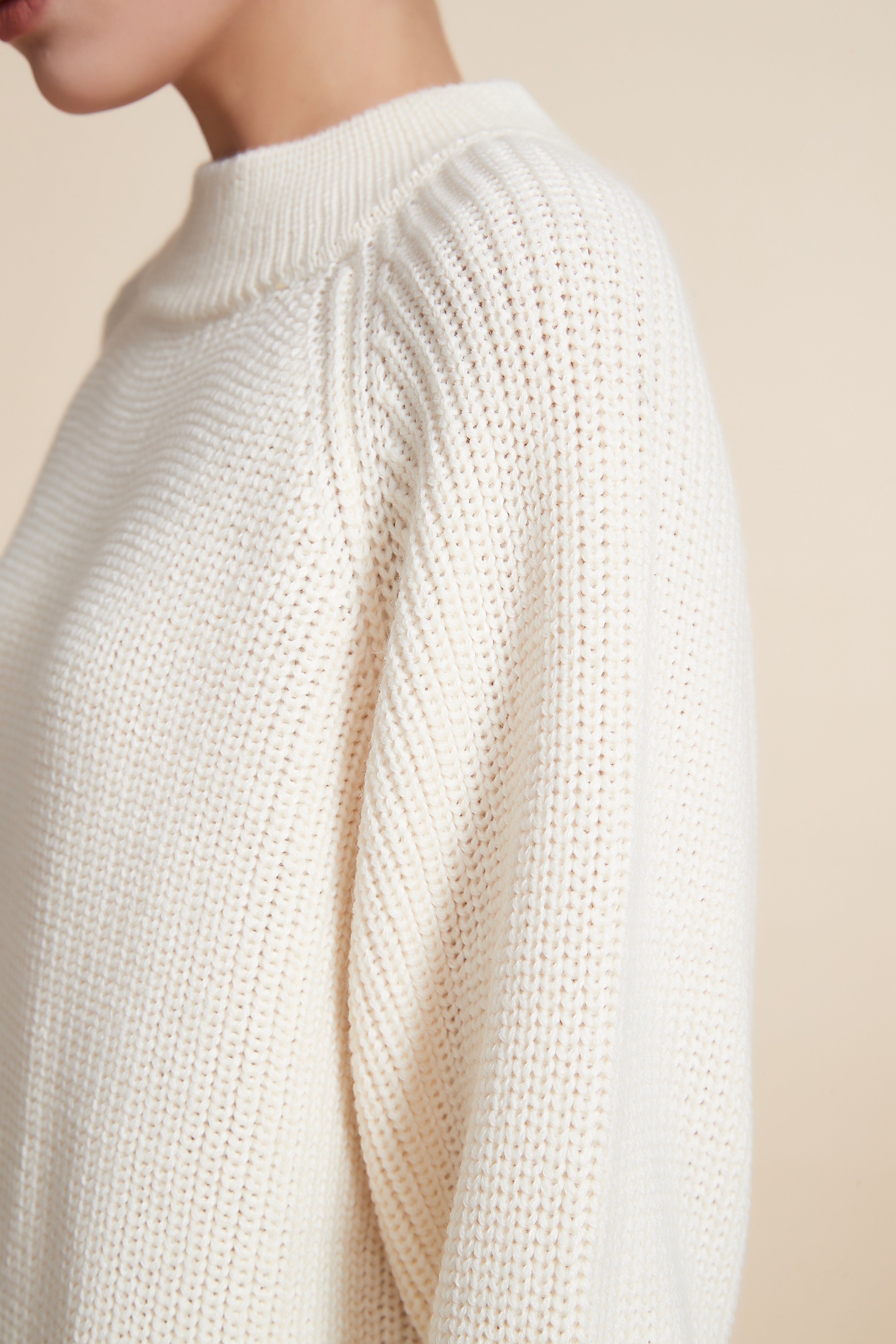 Oversized Long Sweater with Long Sleeves and Round Neck