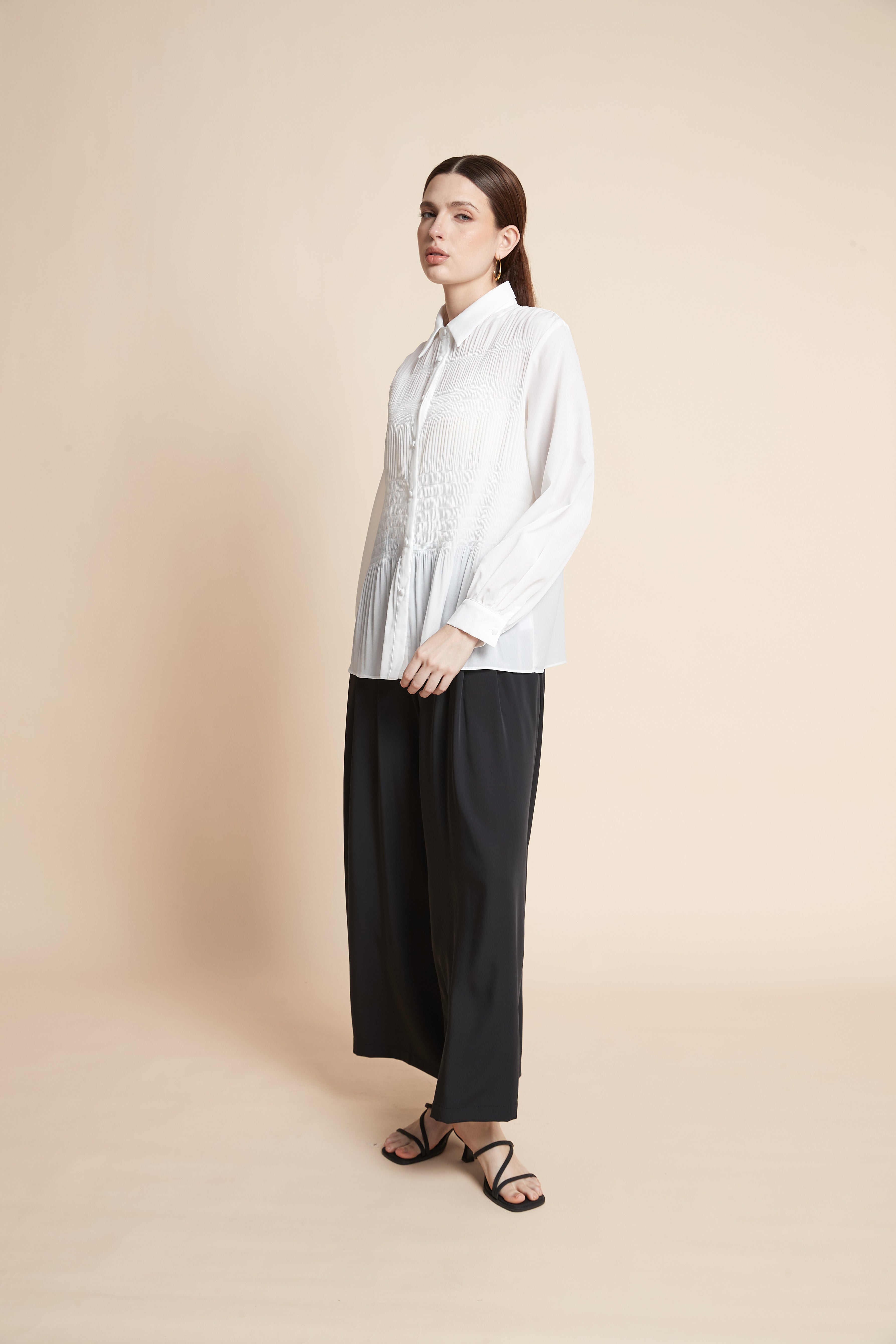 Long Sleeve Ruffled Hem Shirt