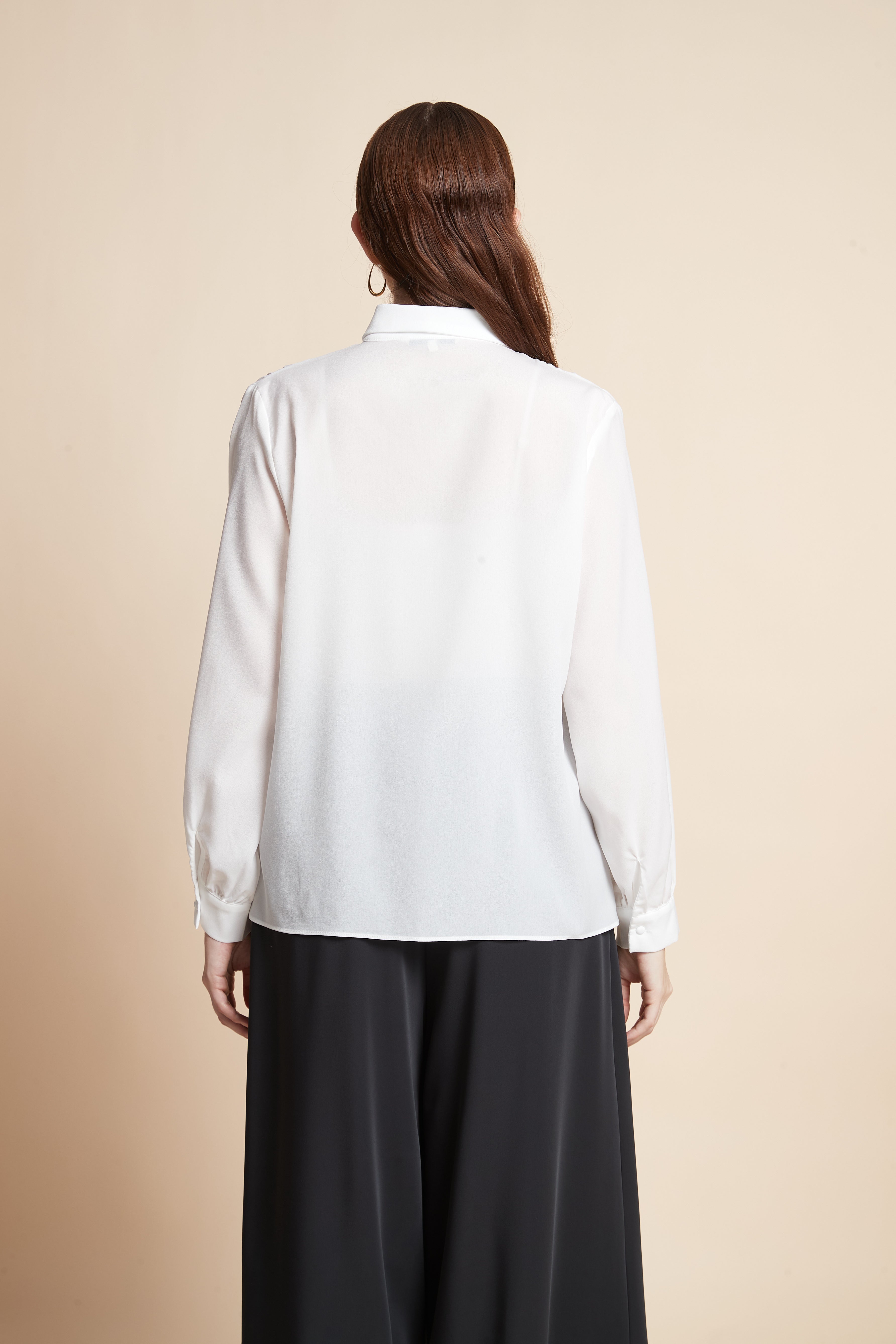 Long Sleeve Ruffled Hem Shirt