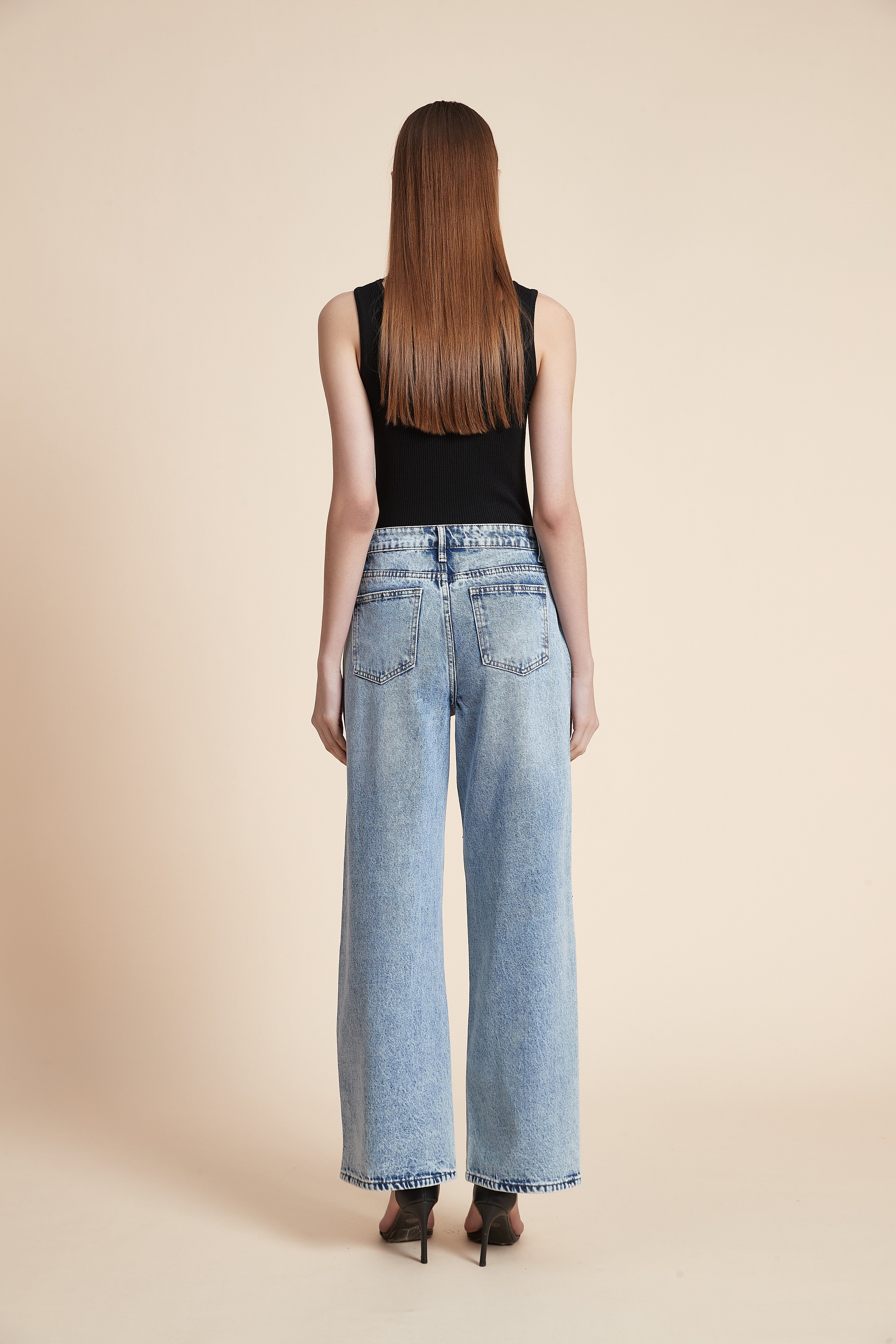 Embellished Long Denim Pants