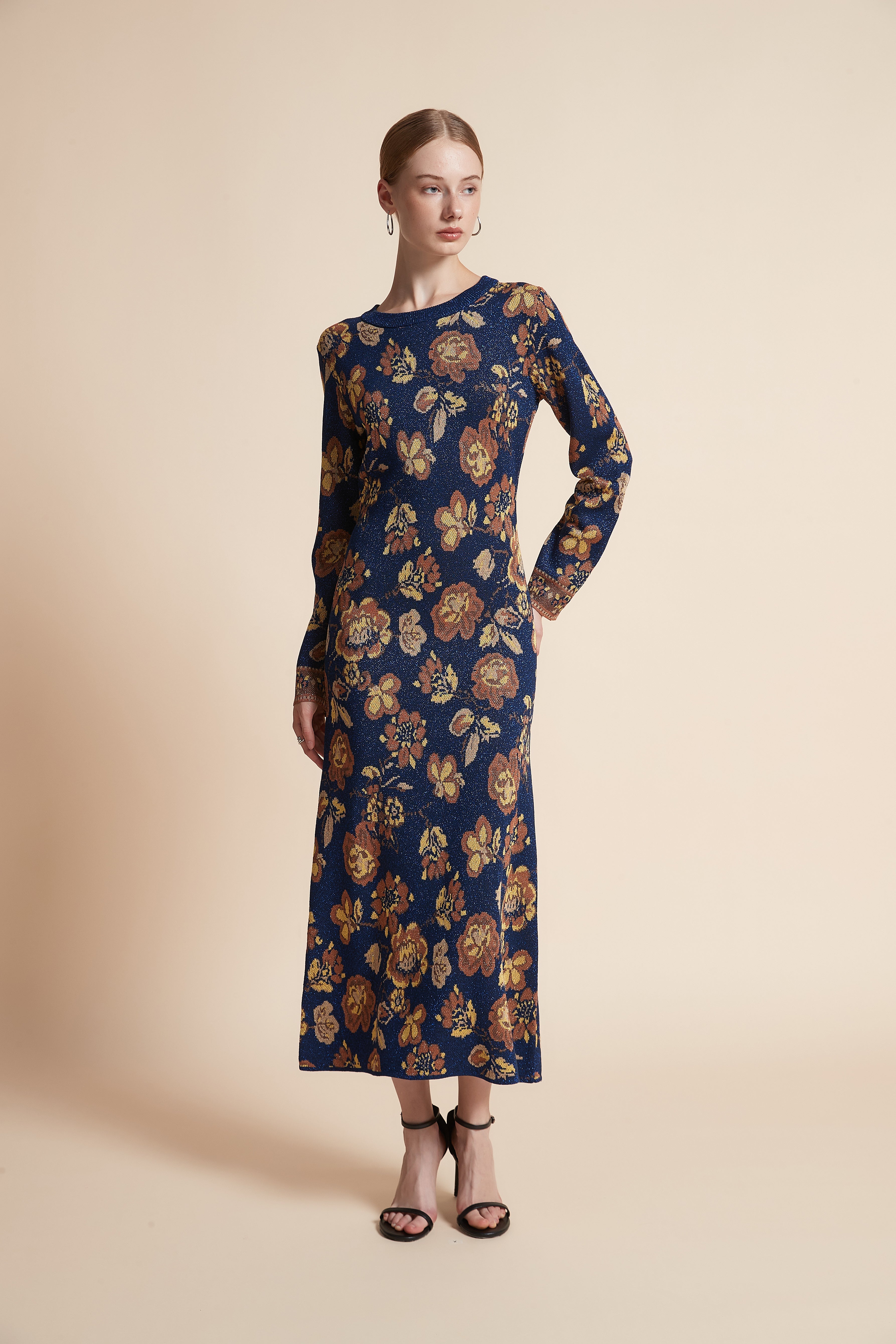 Floral Long-Sleeve Maxi Dress
