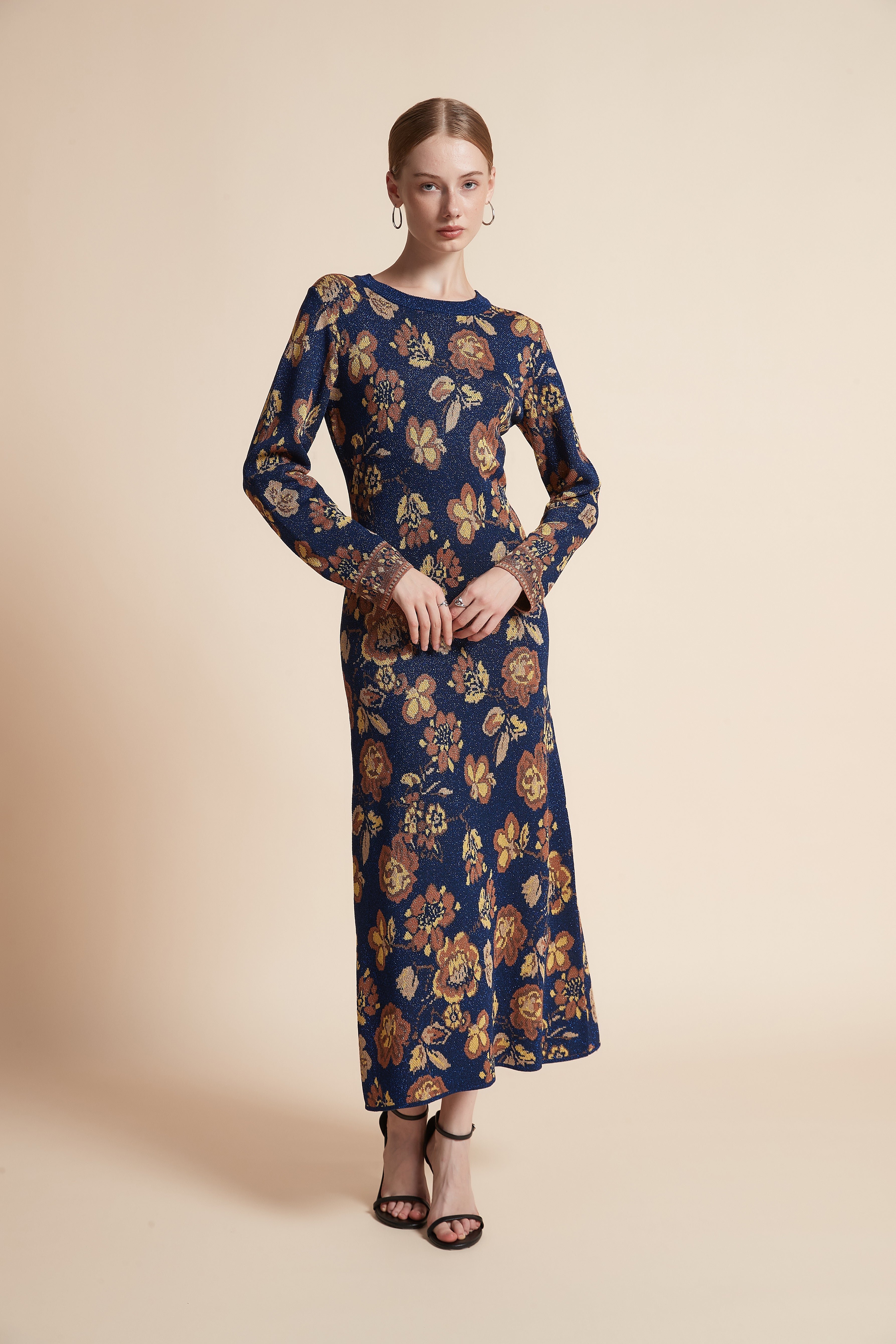 Floral Long-Sleeve Maxi Dress