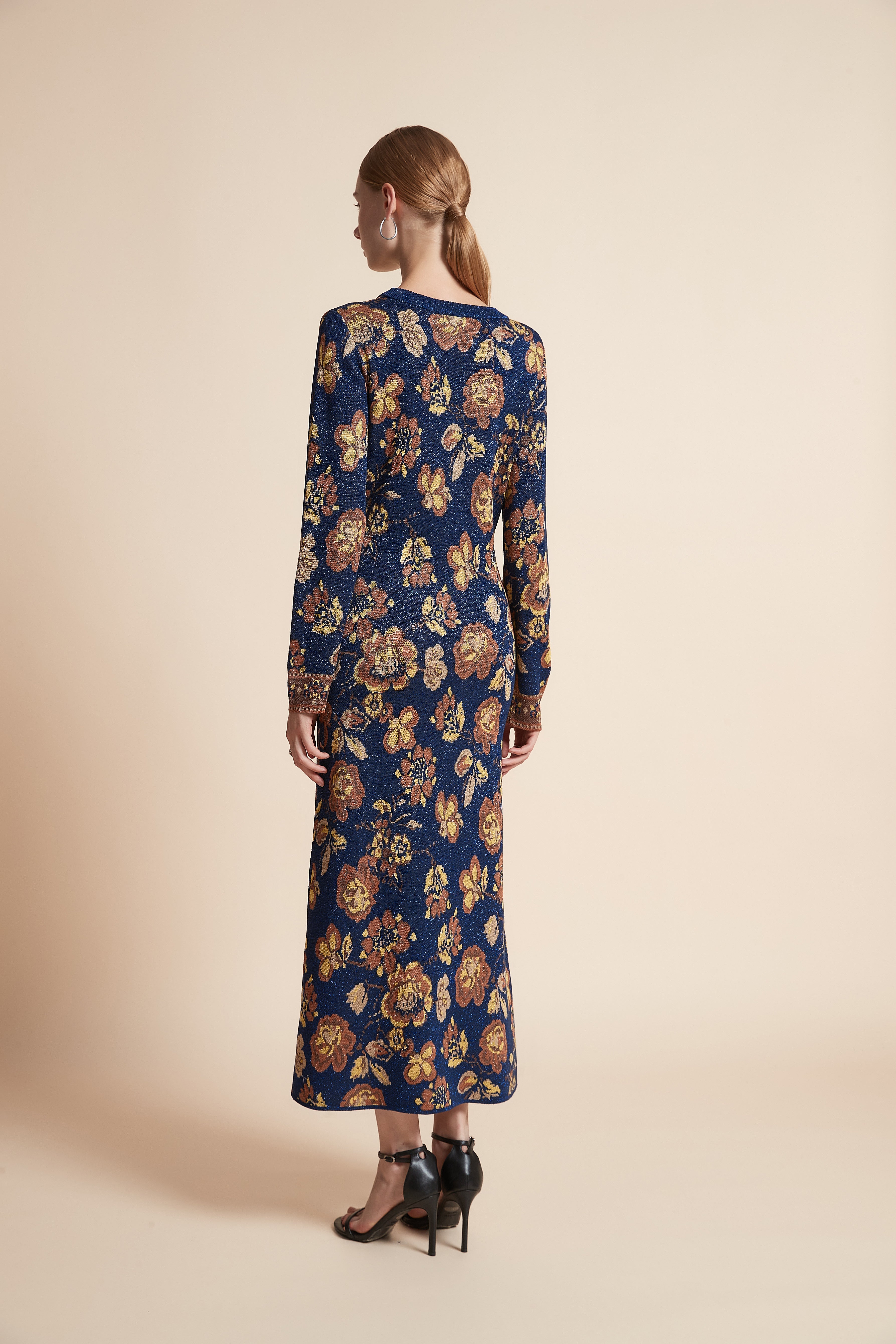 Floral Long-Sleeve Maxi Dress