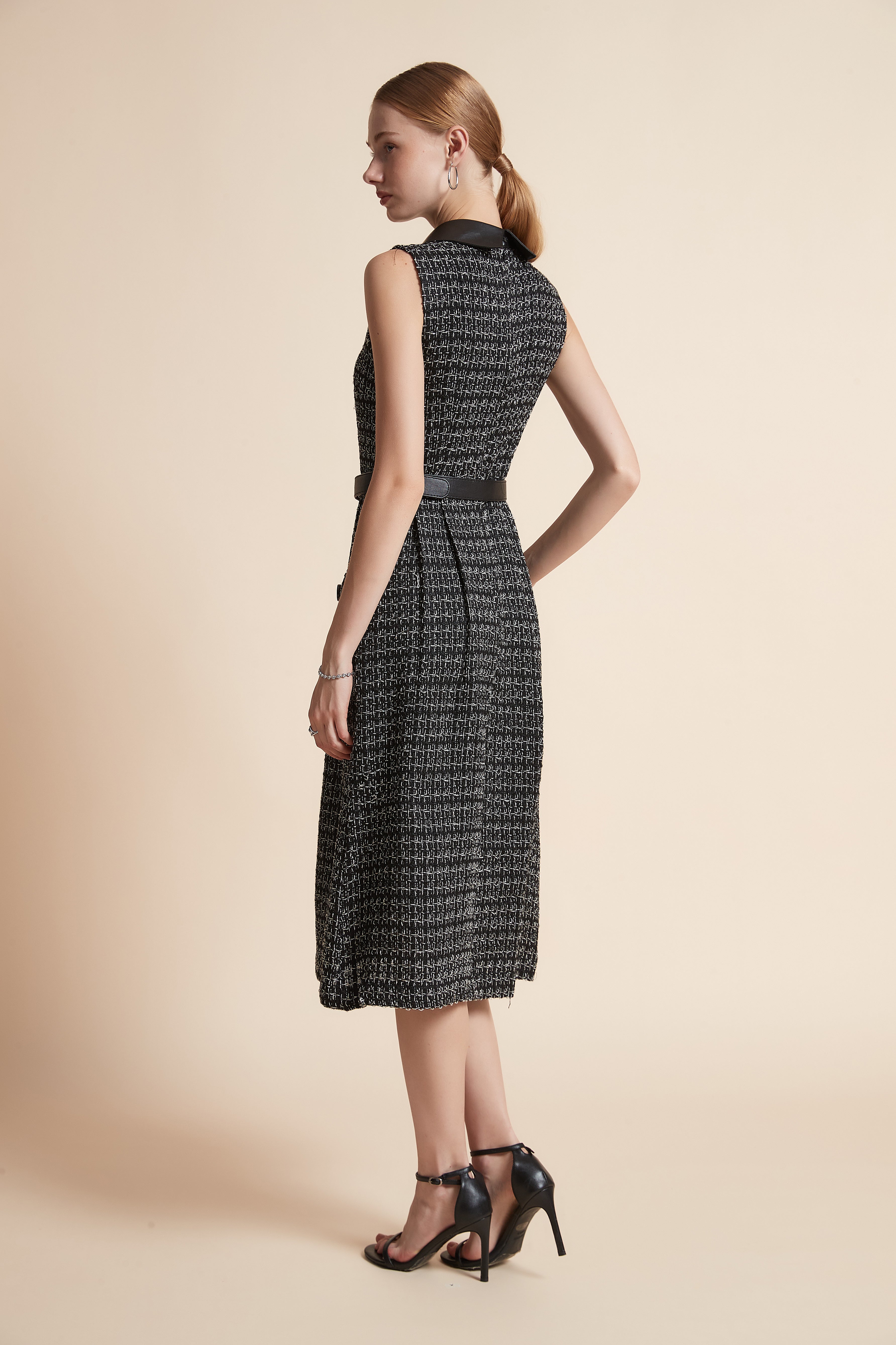 Midi Button-Front Dress with Pockets