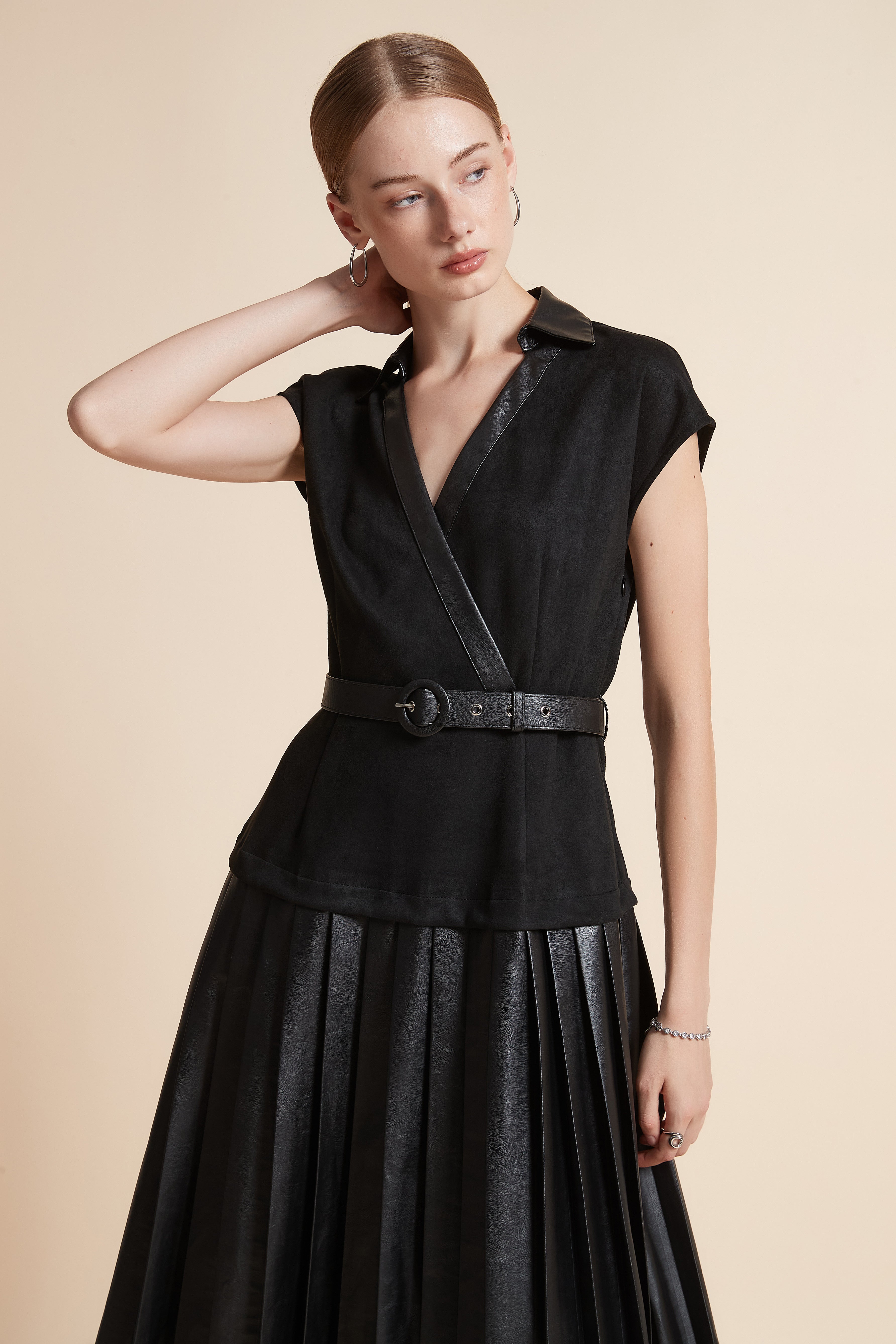 Floral Midi Dress with Waist Belt