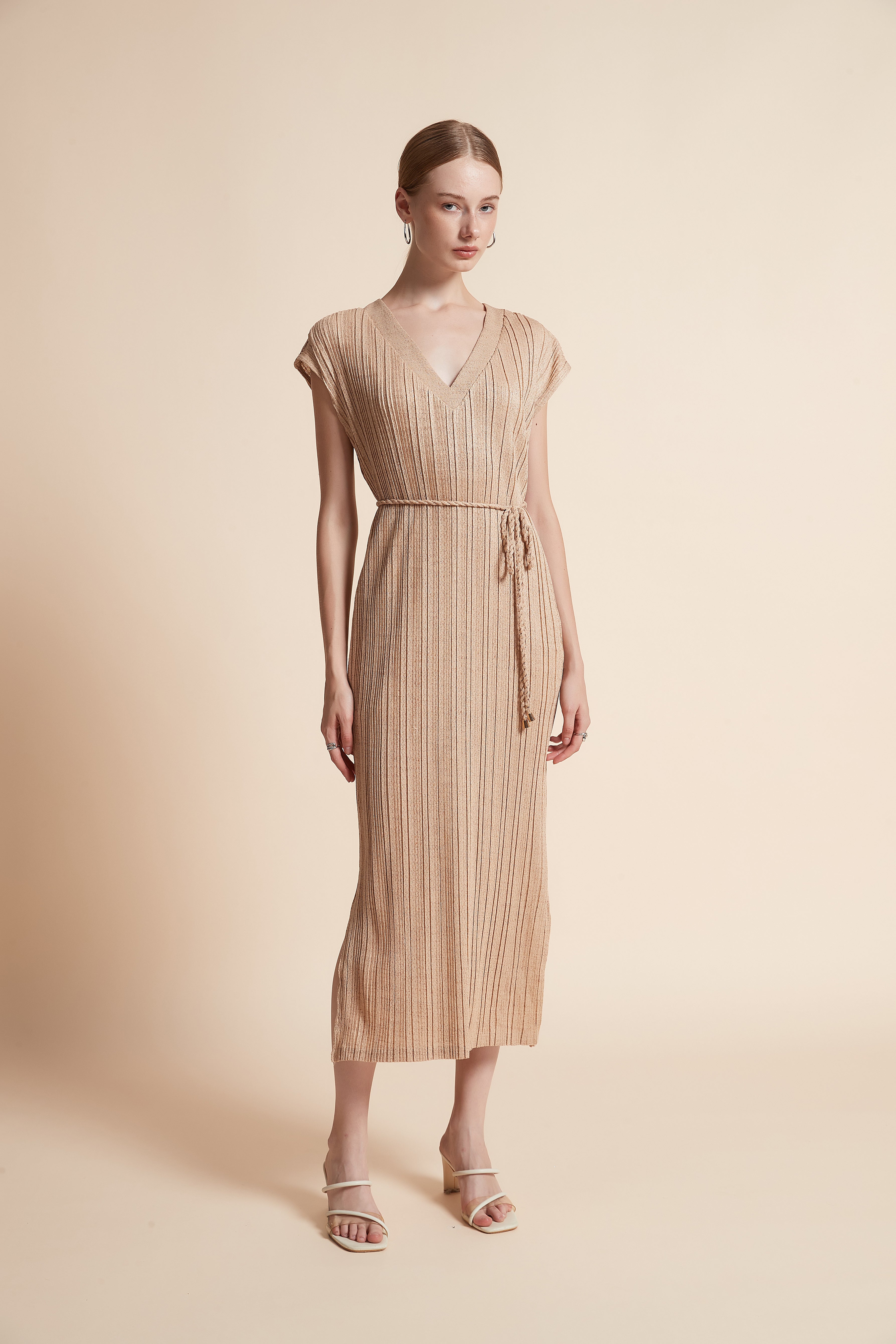 Midi Ribbed Sleeveless Dress