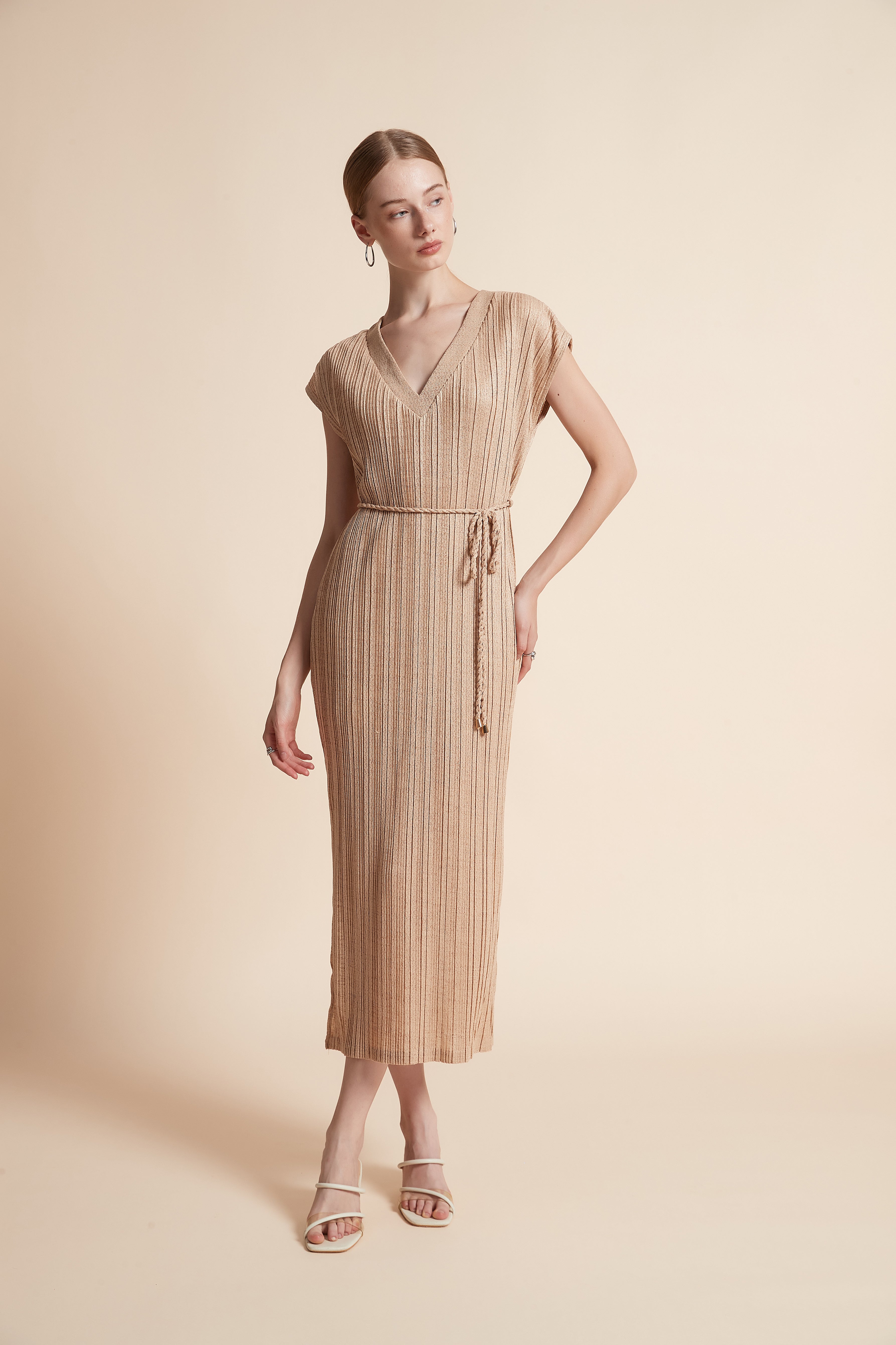 Midi Ribbed Sleeveless Dress