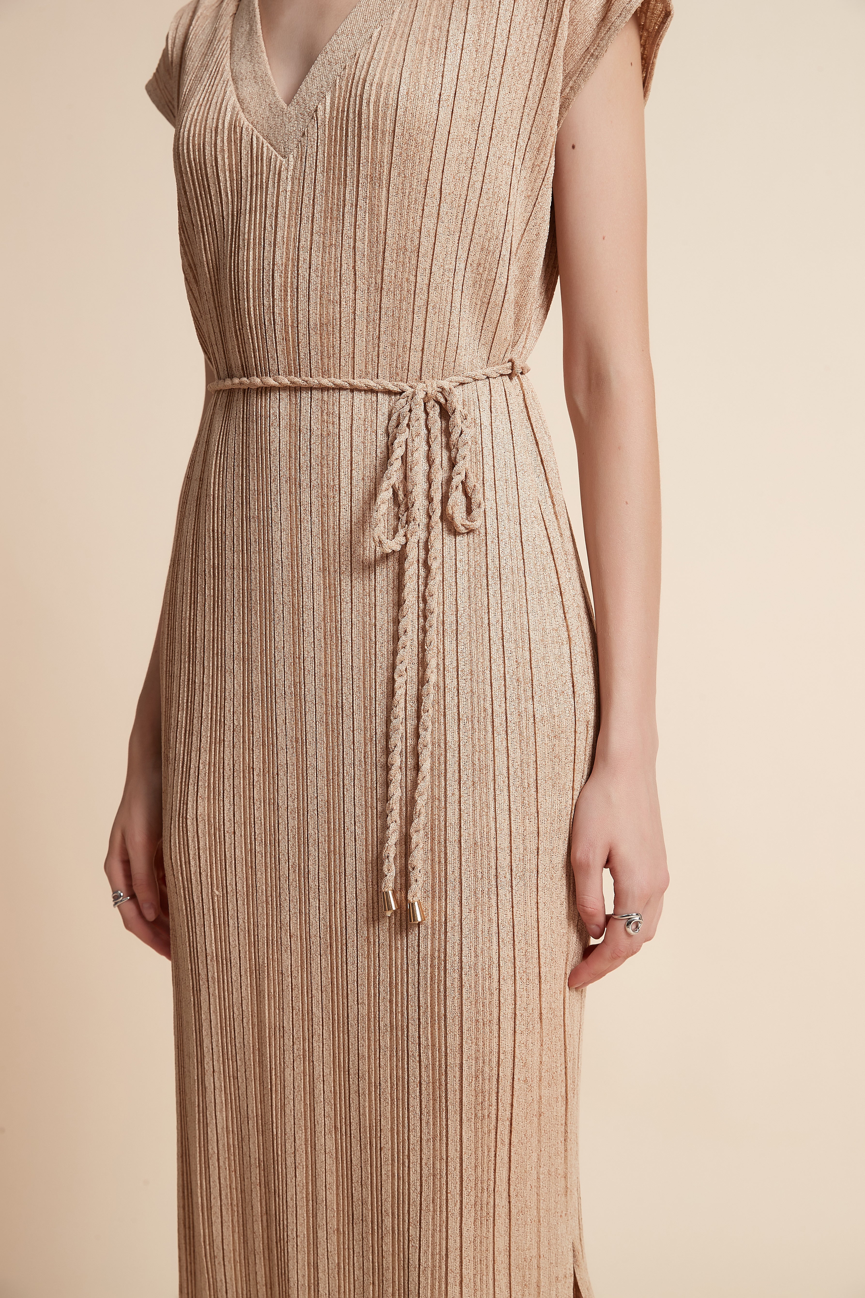 Midi Ribbed Sleeveless Dress