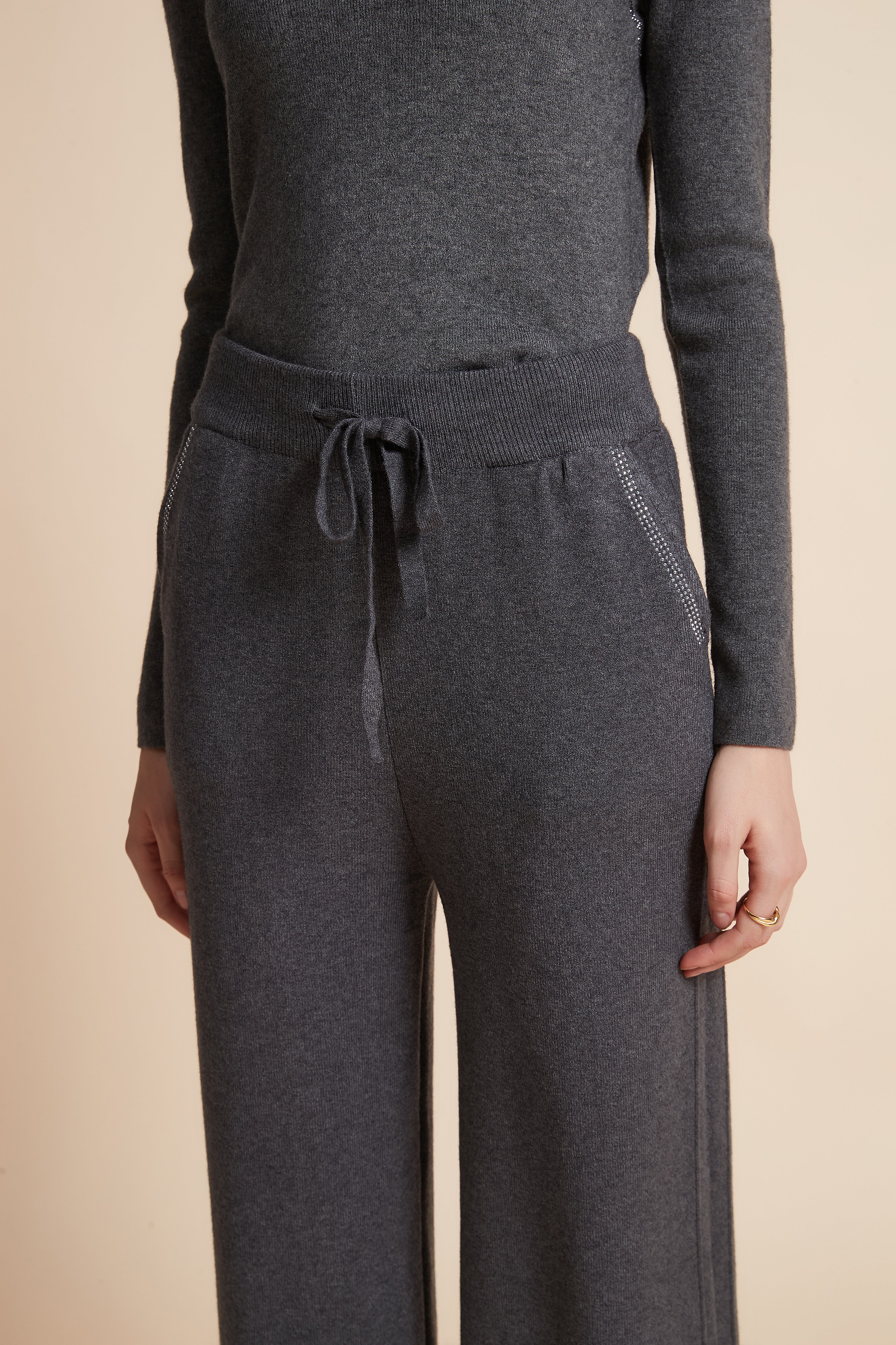 Wide-Leg Drawstring Pants