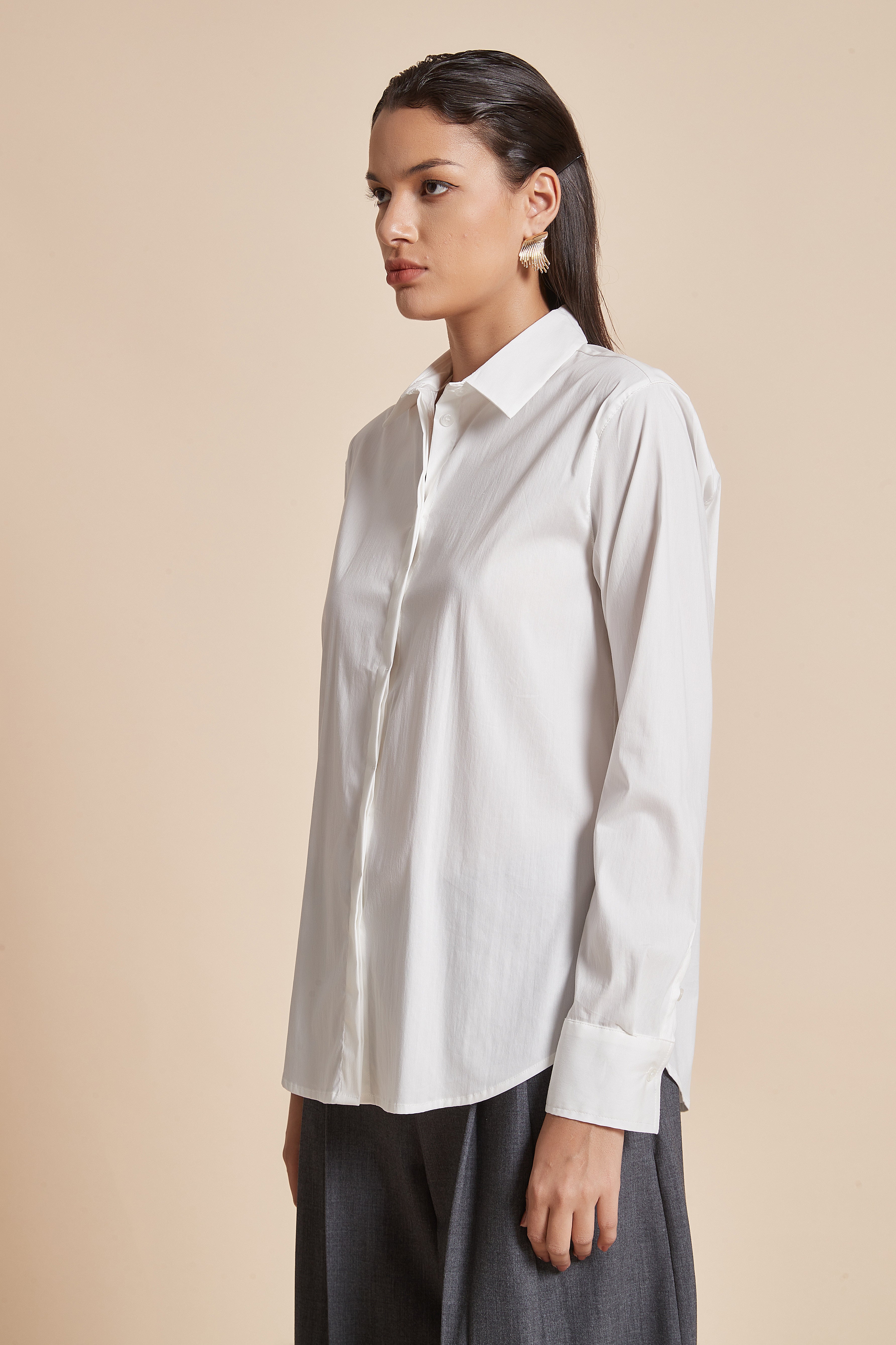 Yola Blouse with Long Sleeves and Front Buttons