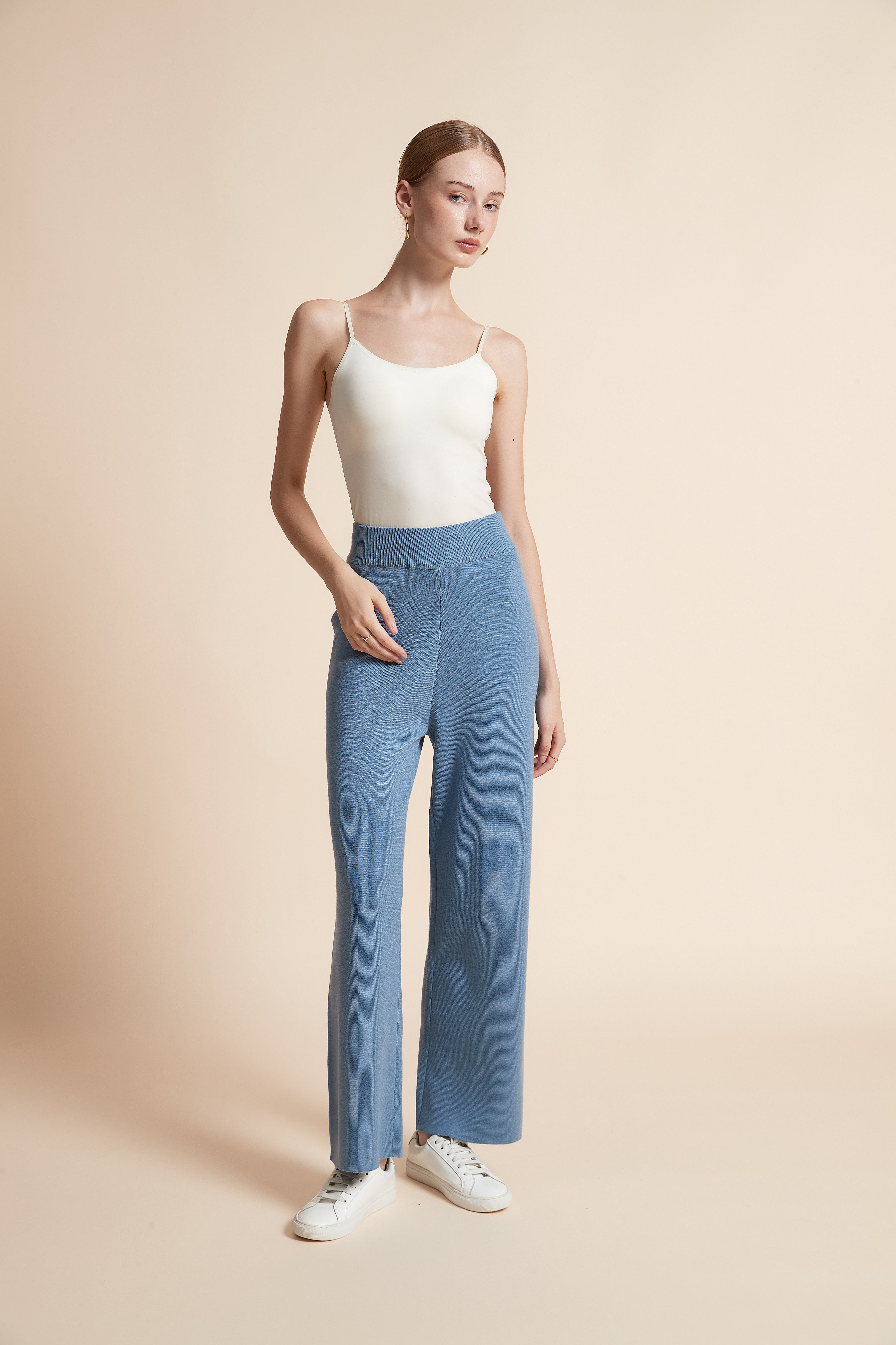 Solid Wide-Leg Pants