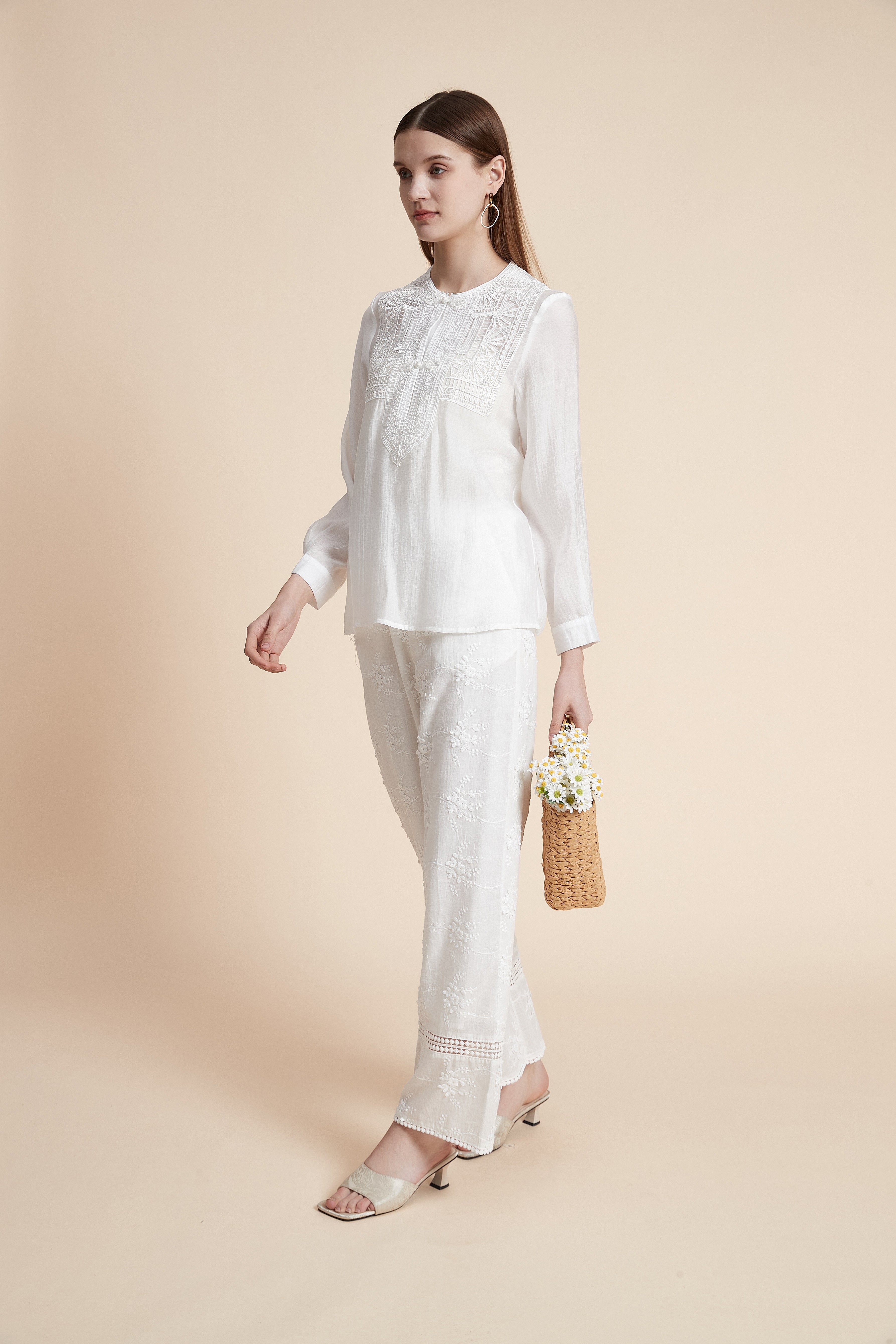 Solid Long Sleeve Blouse