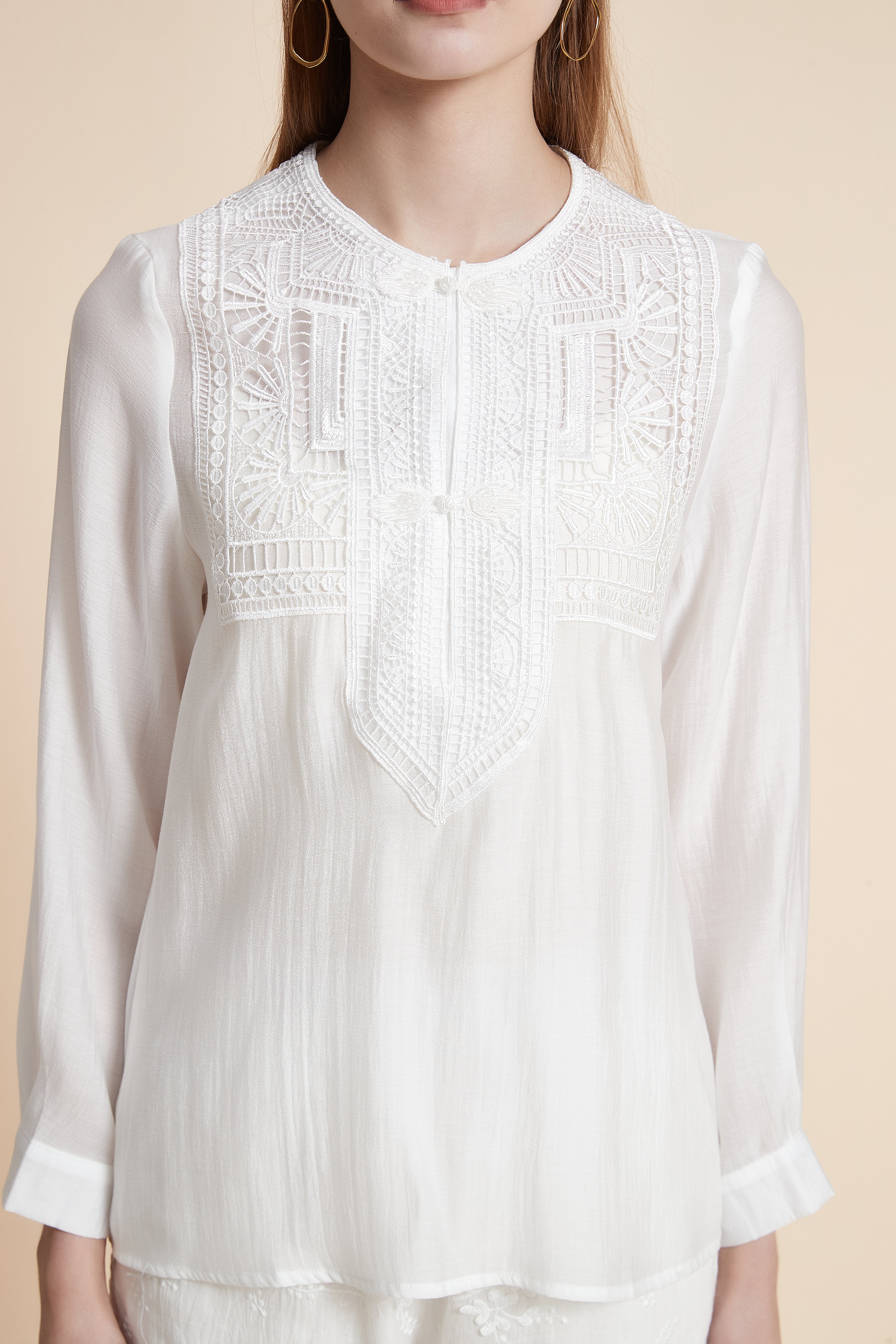 Solid Long Sleeve Blouse