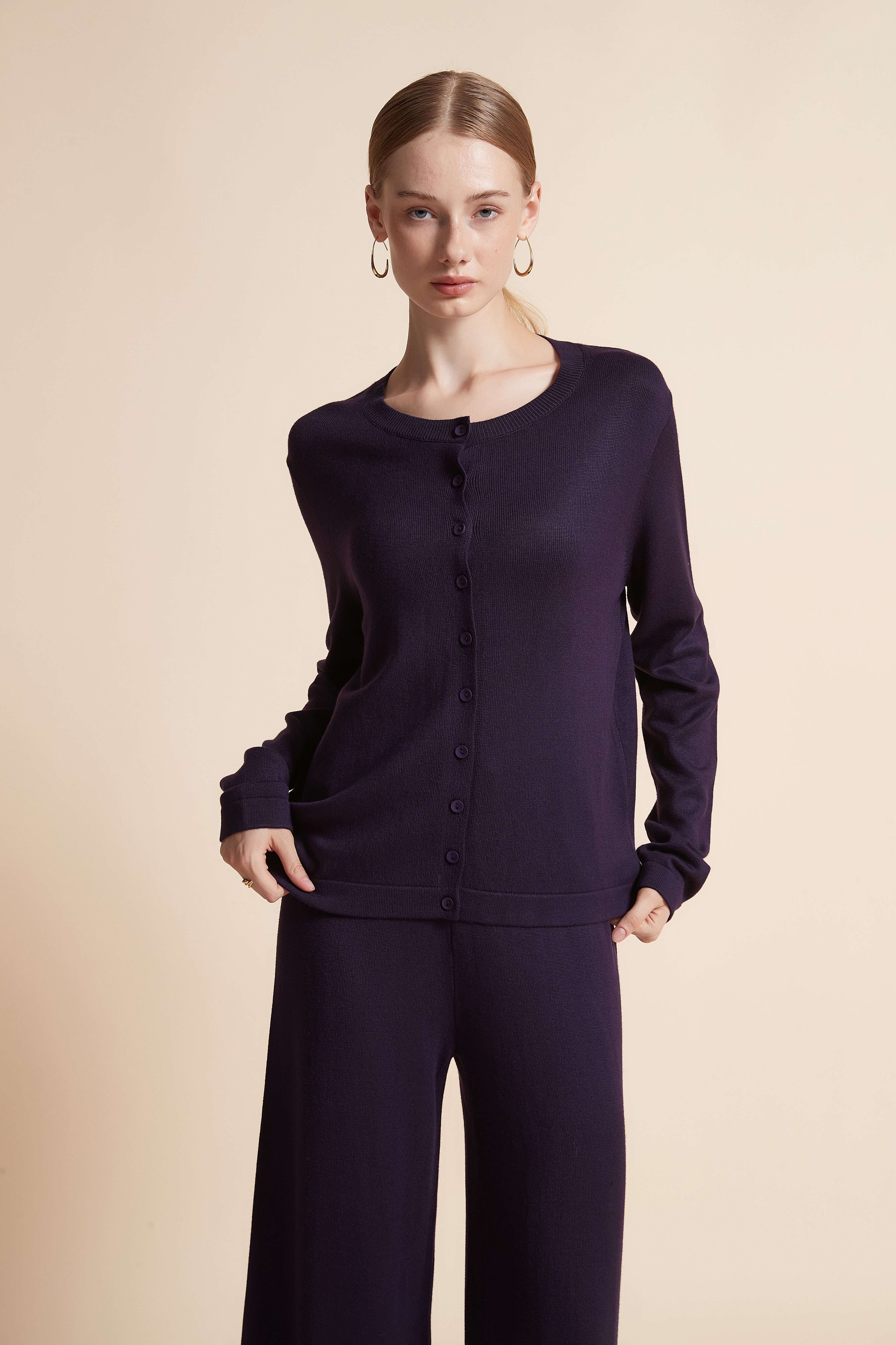 Solid Long-Sleeve Cardigan