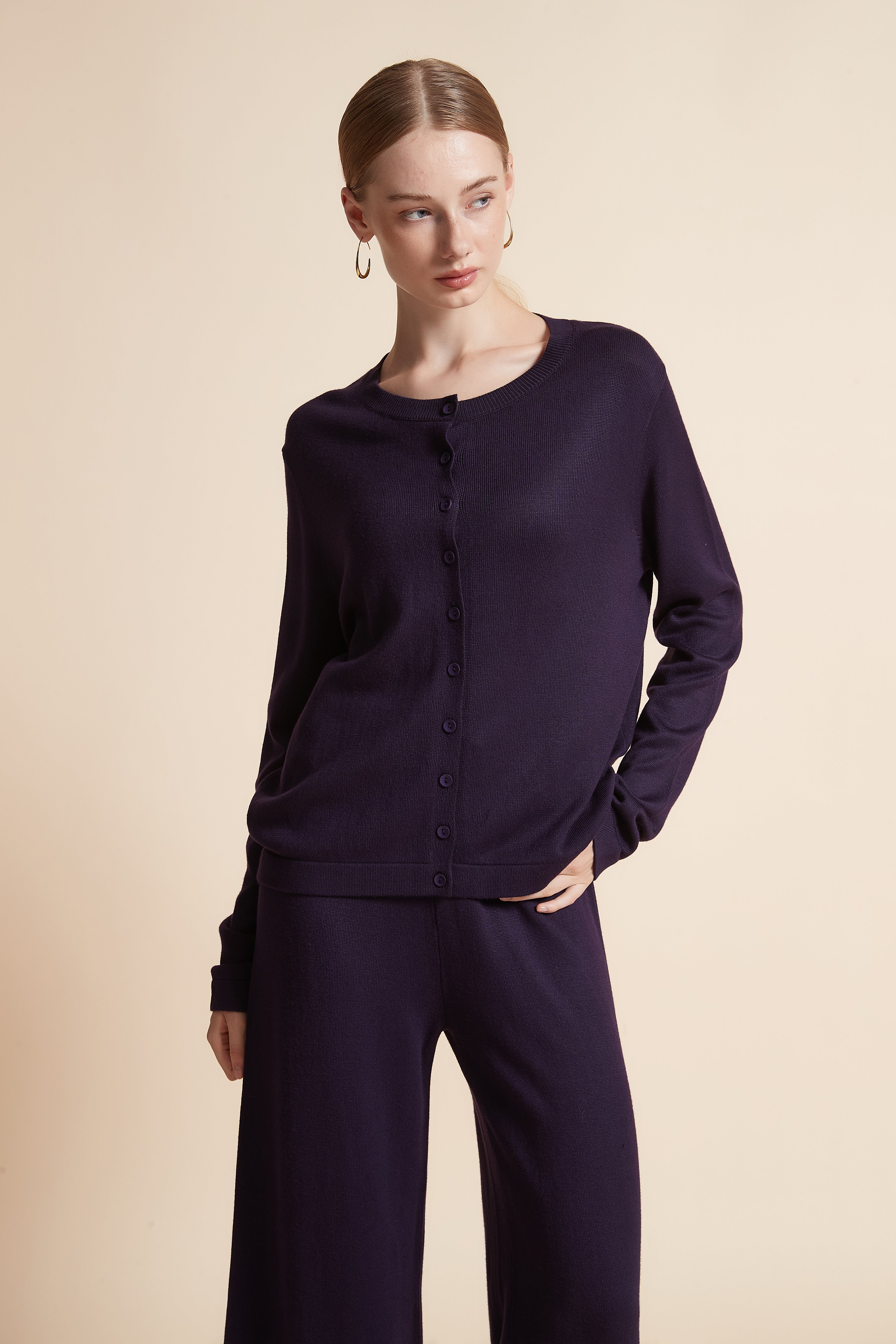 Solid Long-Sleeve Cardigan