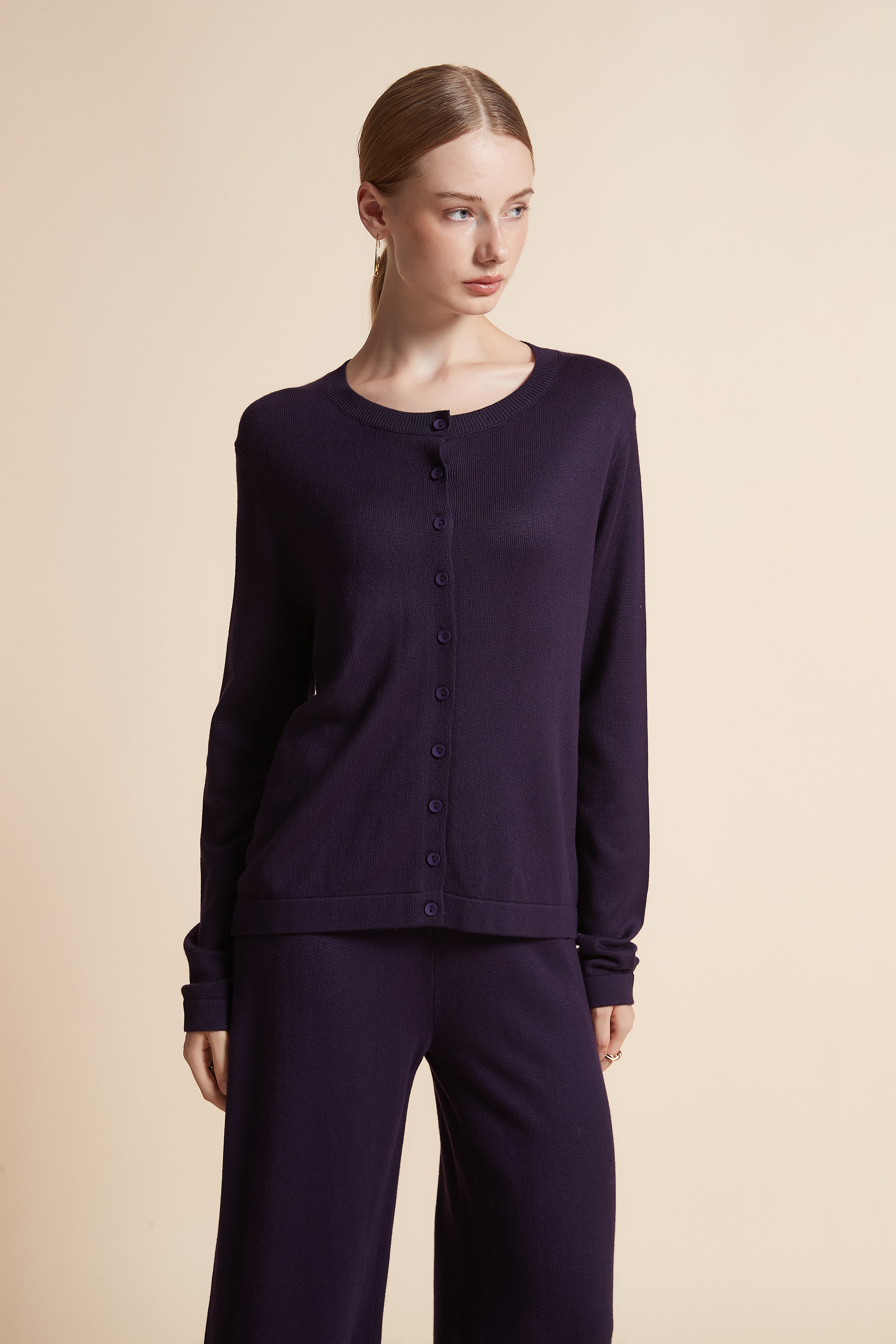 Solid Long-Sleeve Cardigan