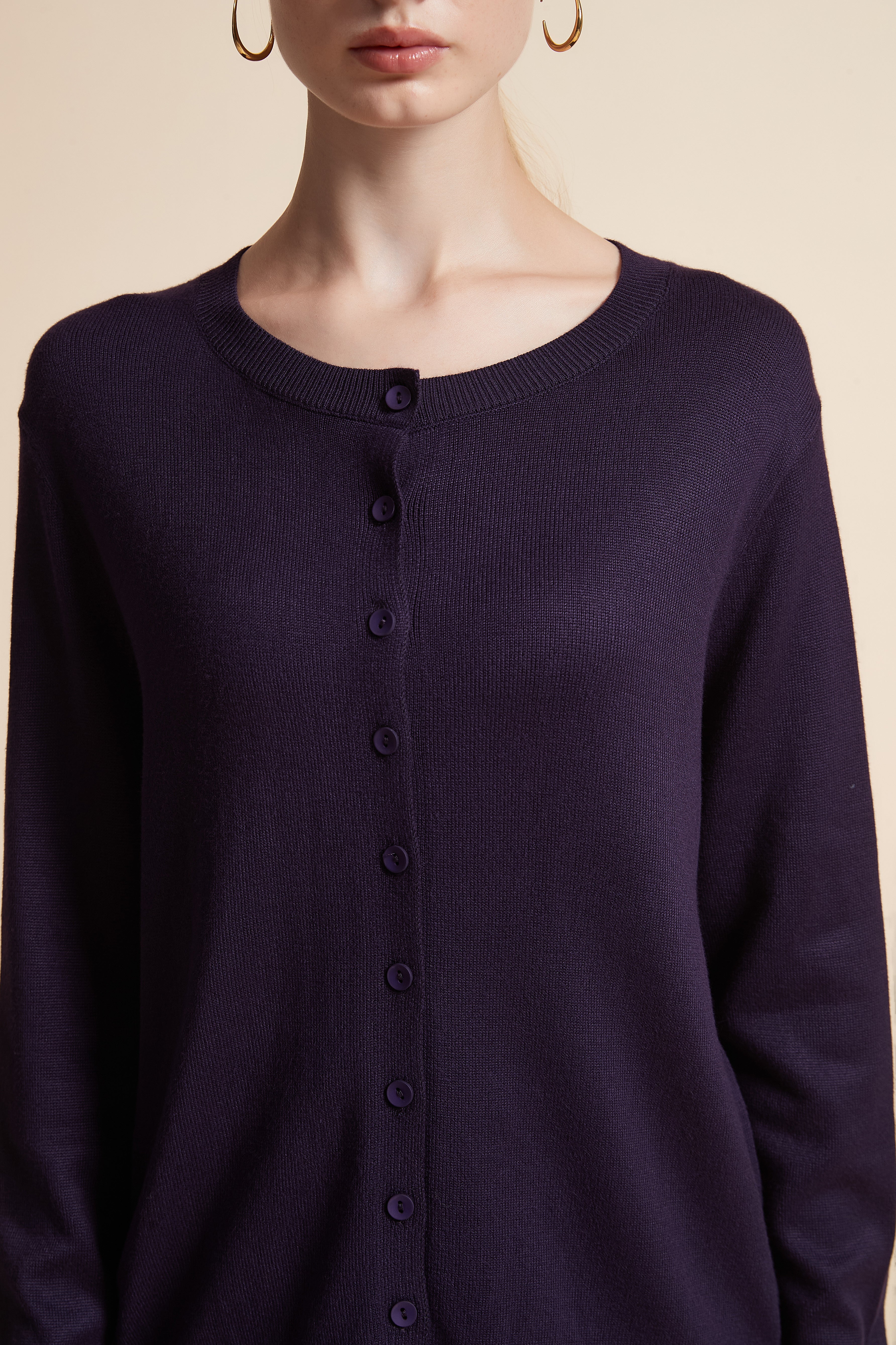 Solid Long-Sleeve Cardigan