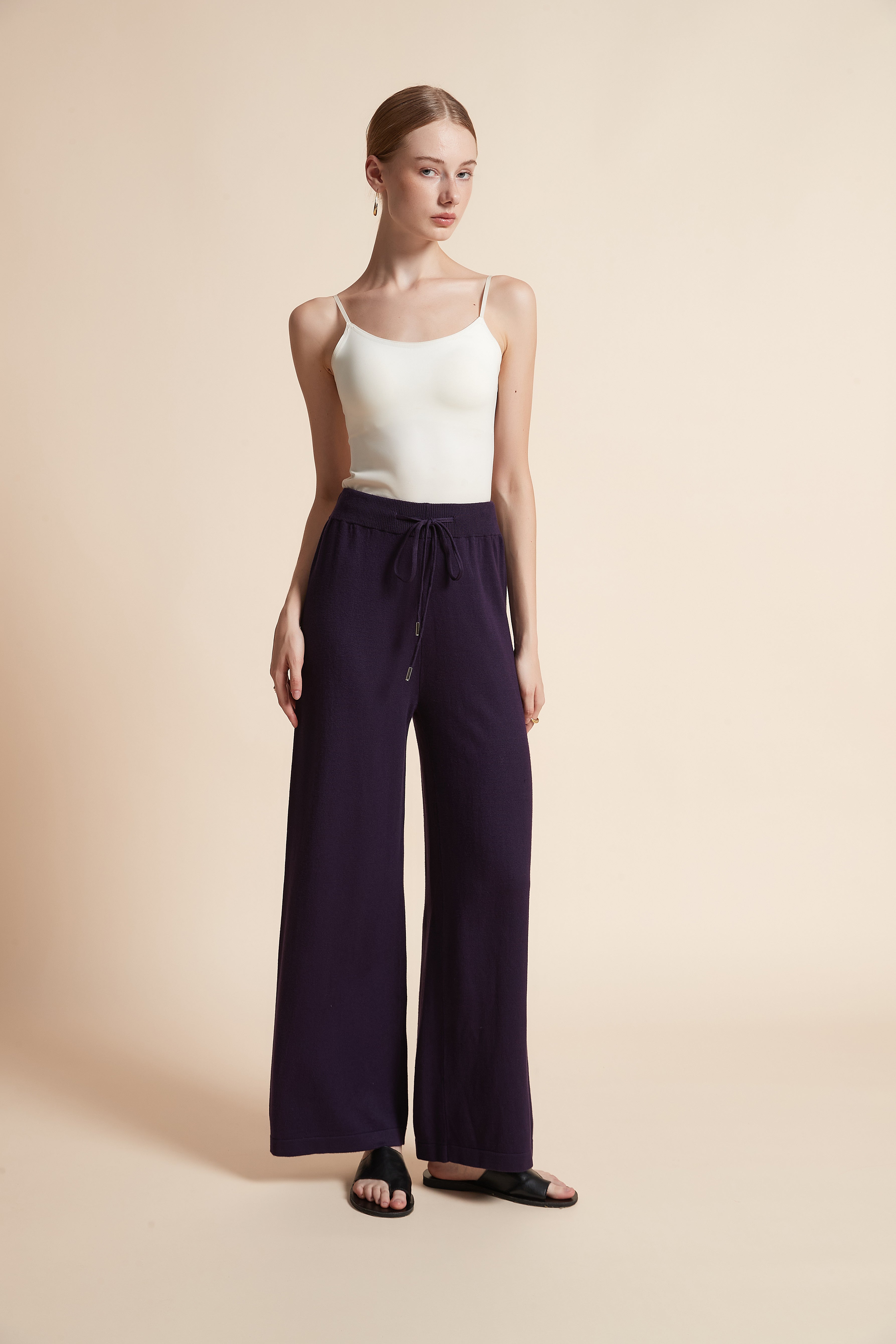 Wide-Leg Drawstring Pants