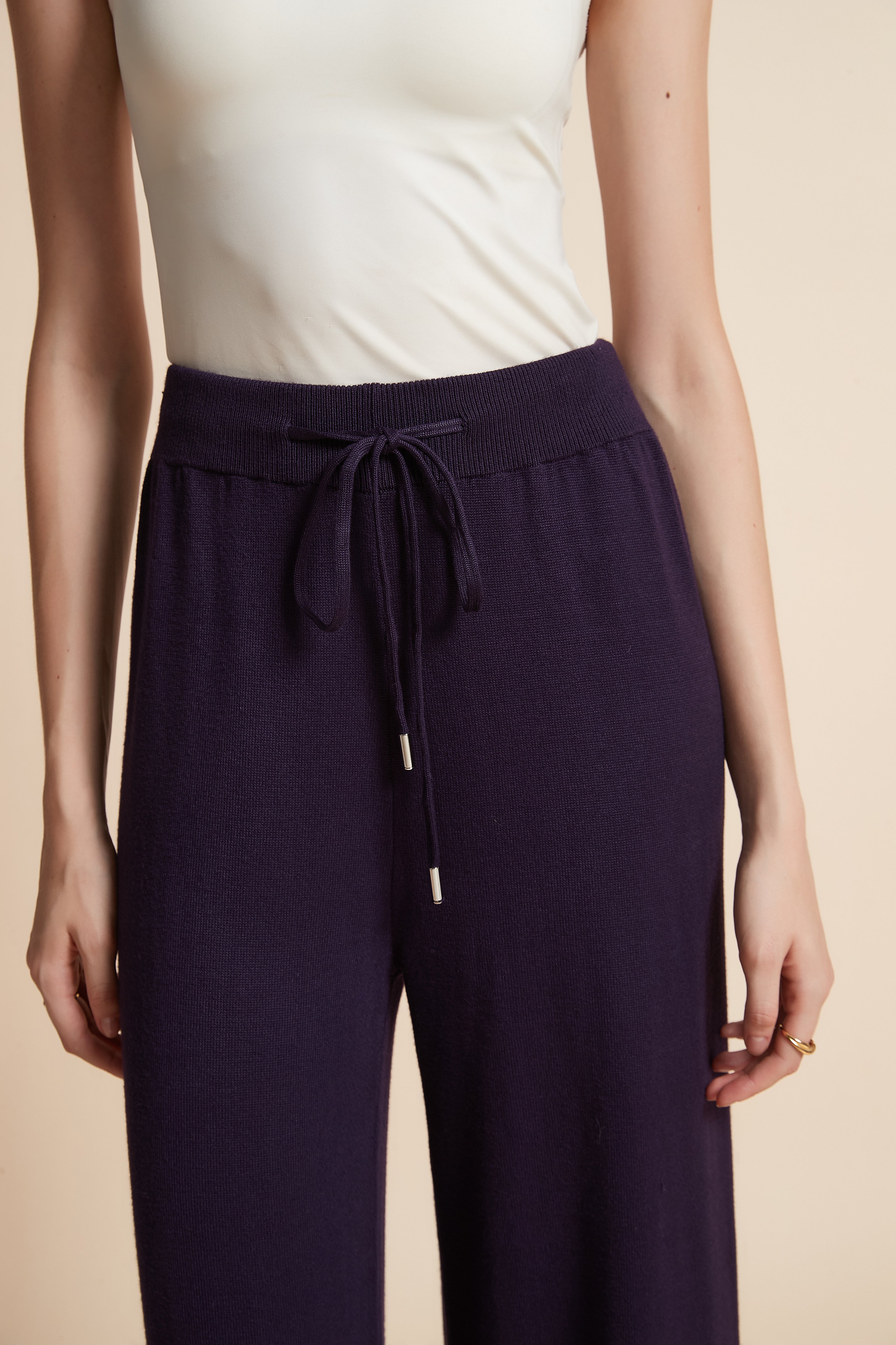 Wide-Leg Drawstring Pants